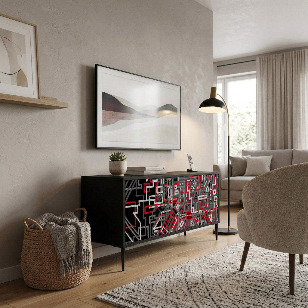 BROKEN LINES Kompaktes 2-türiges TV-Lowboard