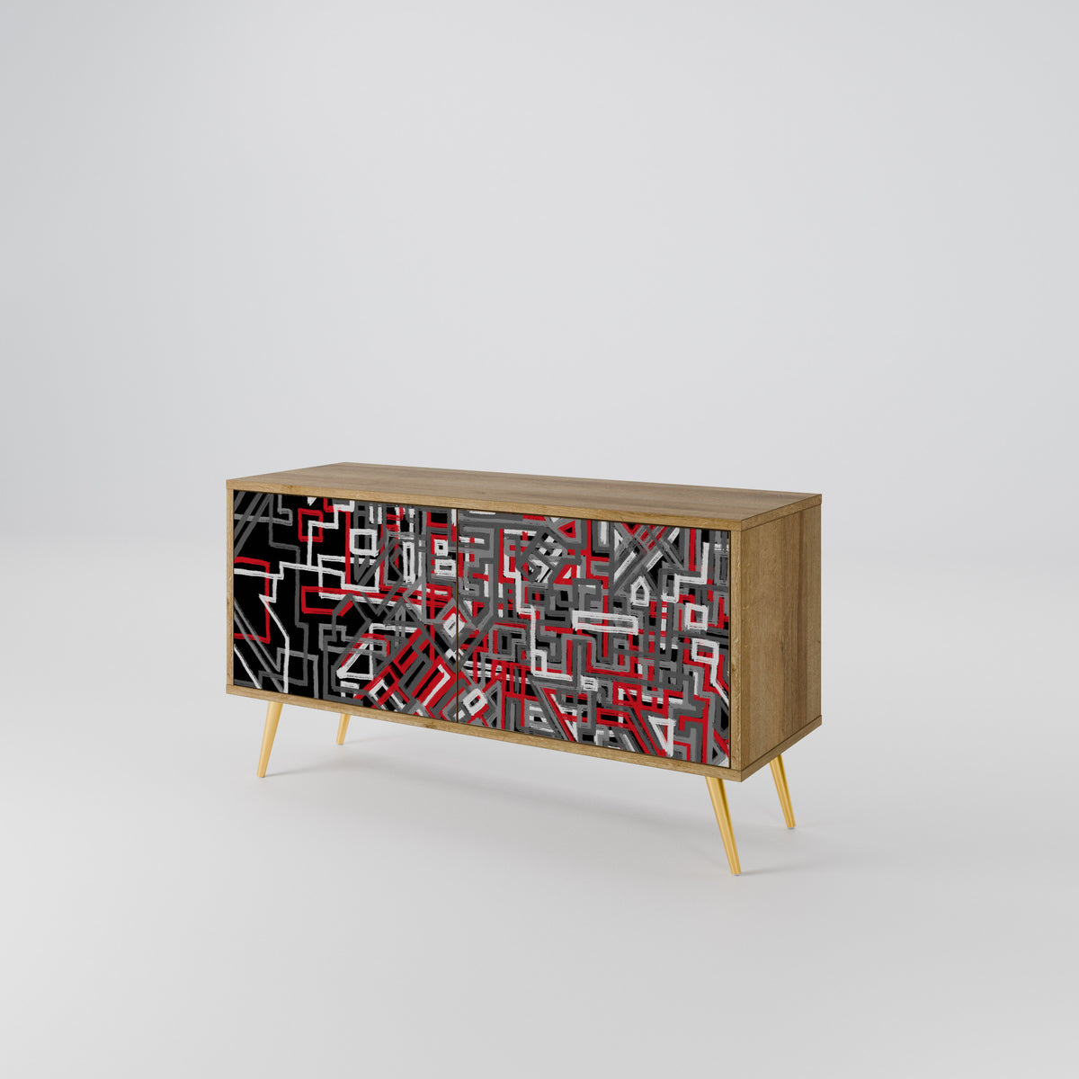 BROKEN LINES Compact 2-Door TV Cabinet