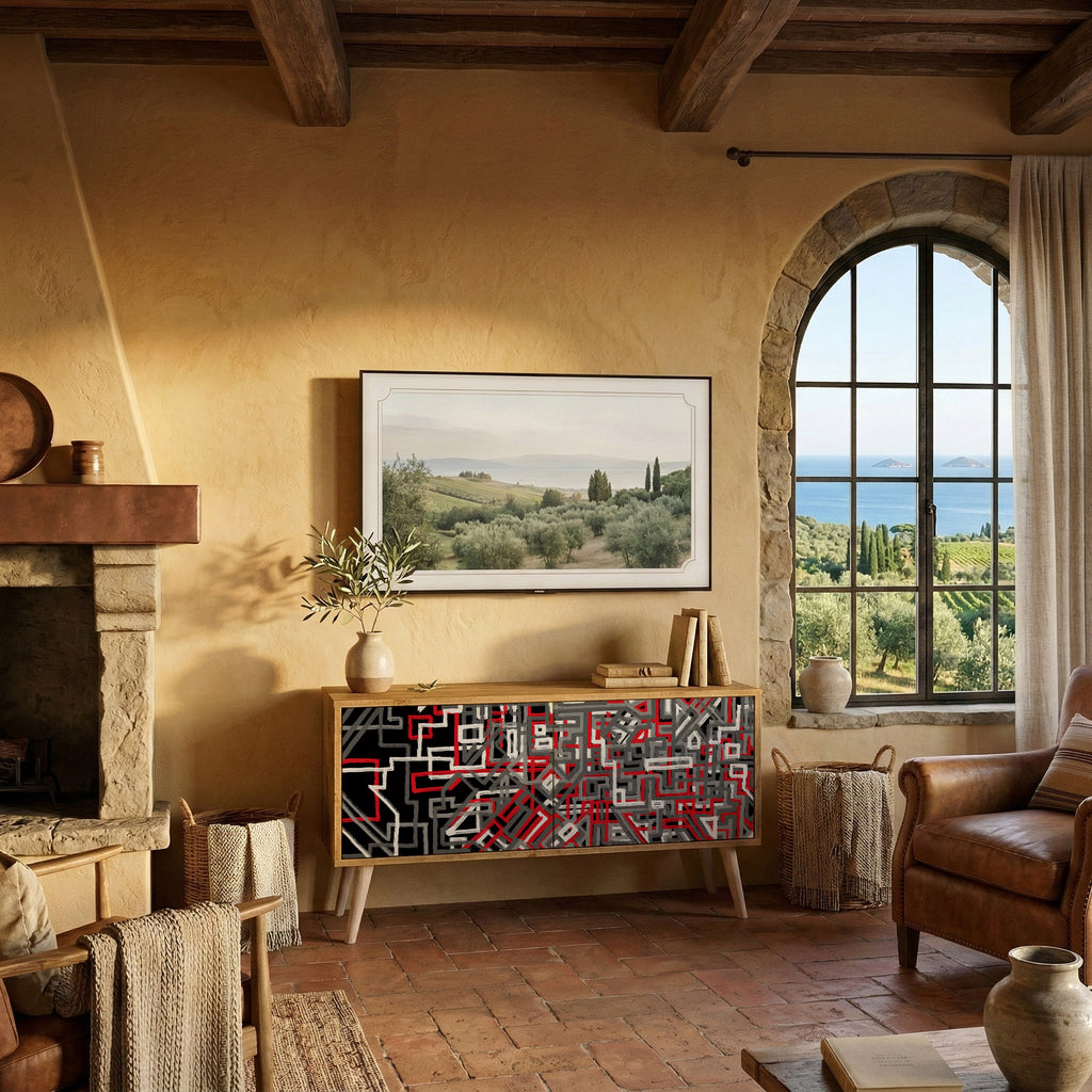 BROKEN LINES Kompaktes 2-türiges TV-Lowboard