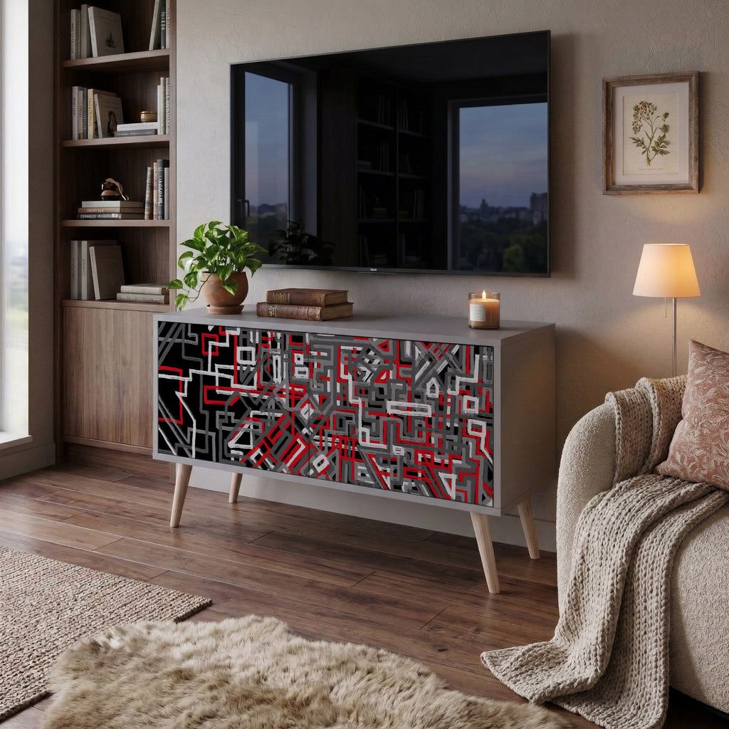 BROKEN LINES Kompaktes 2-türiges TV-Lowboard