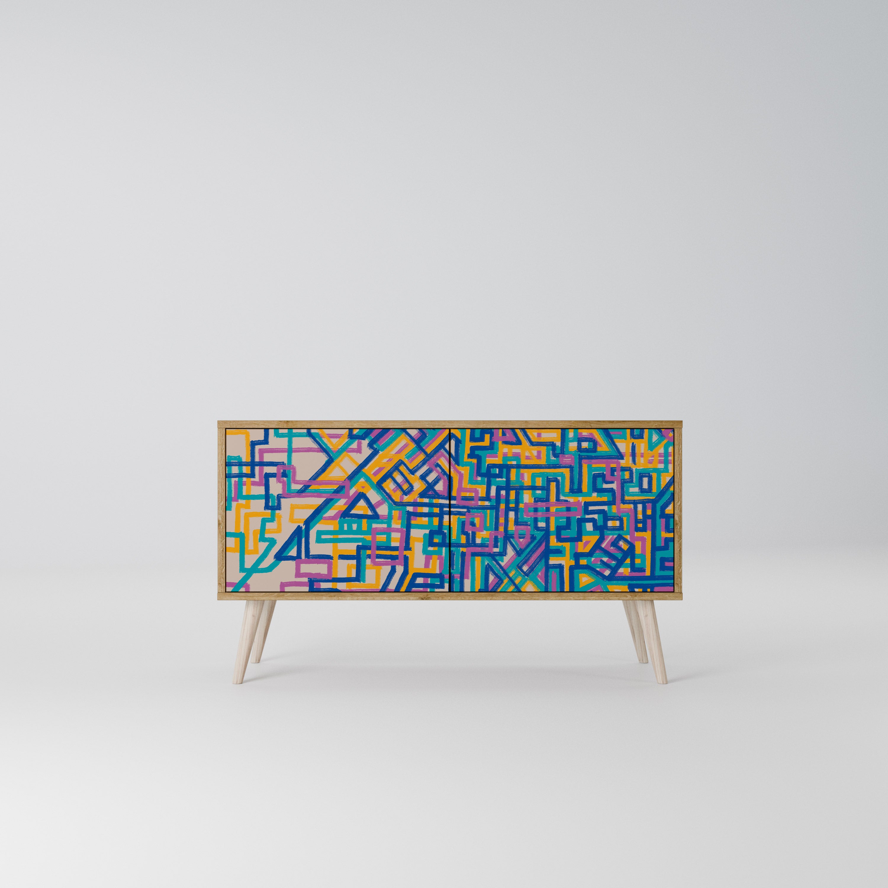 MEMORIES MAP Compact 2-Door TV Cabinet