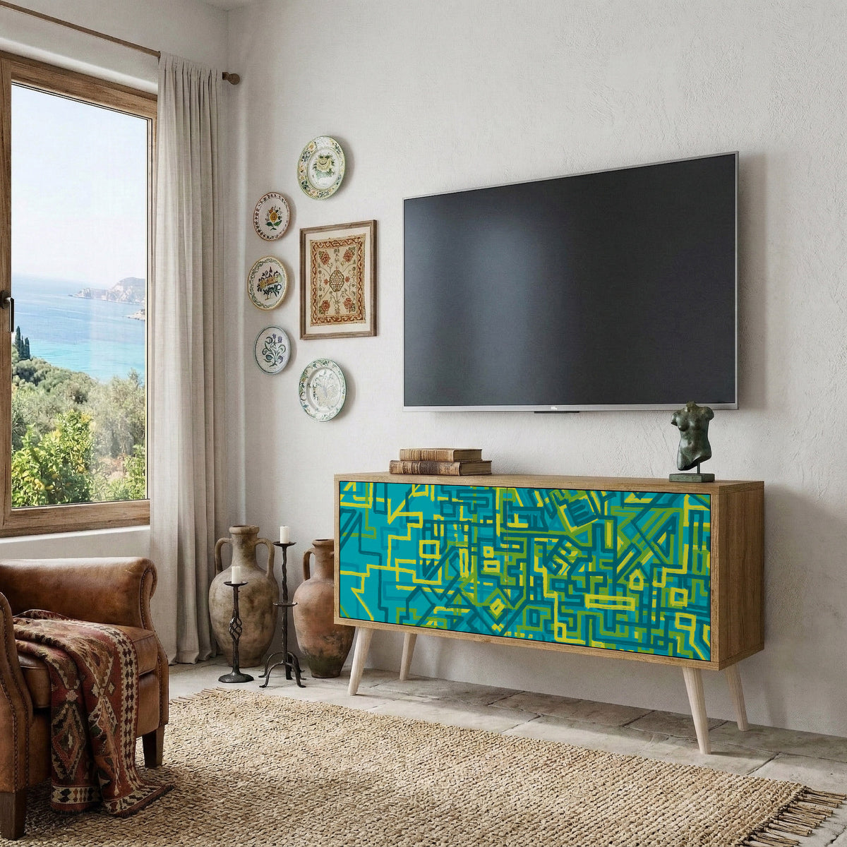 NOSTALGIC MEMORIES Compact 2-Door TV Cabinet