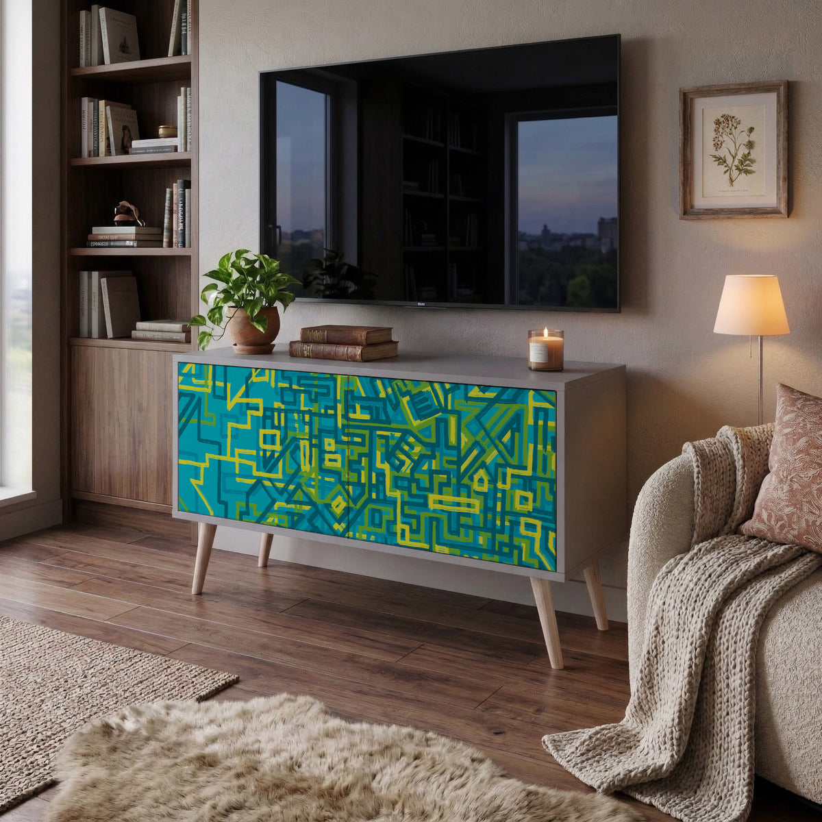 NOSTALGIC MEMORIES Compact 2-Door TV Cabinet