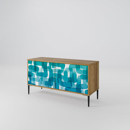TURQUOISE RECTANGLES Kompaktes 2-türiges TV-Lowboard