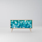 TURQUOISE RECTANGLES Kompaktes 2-türiges TV-Lowboard