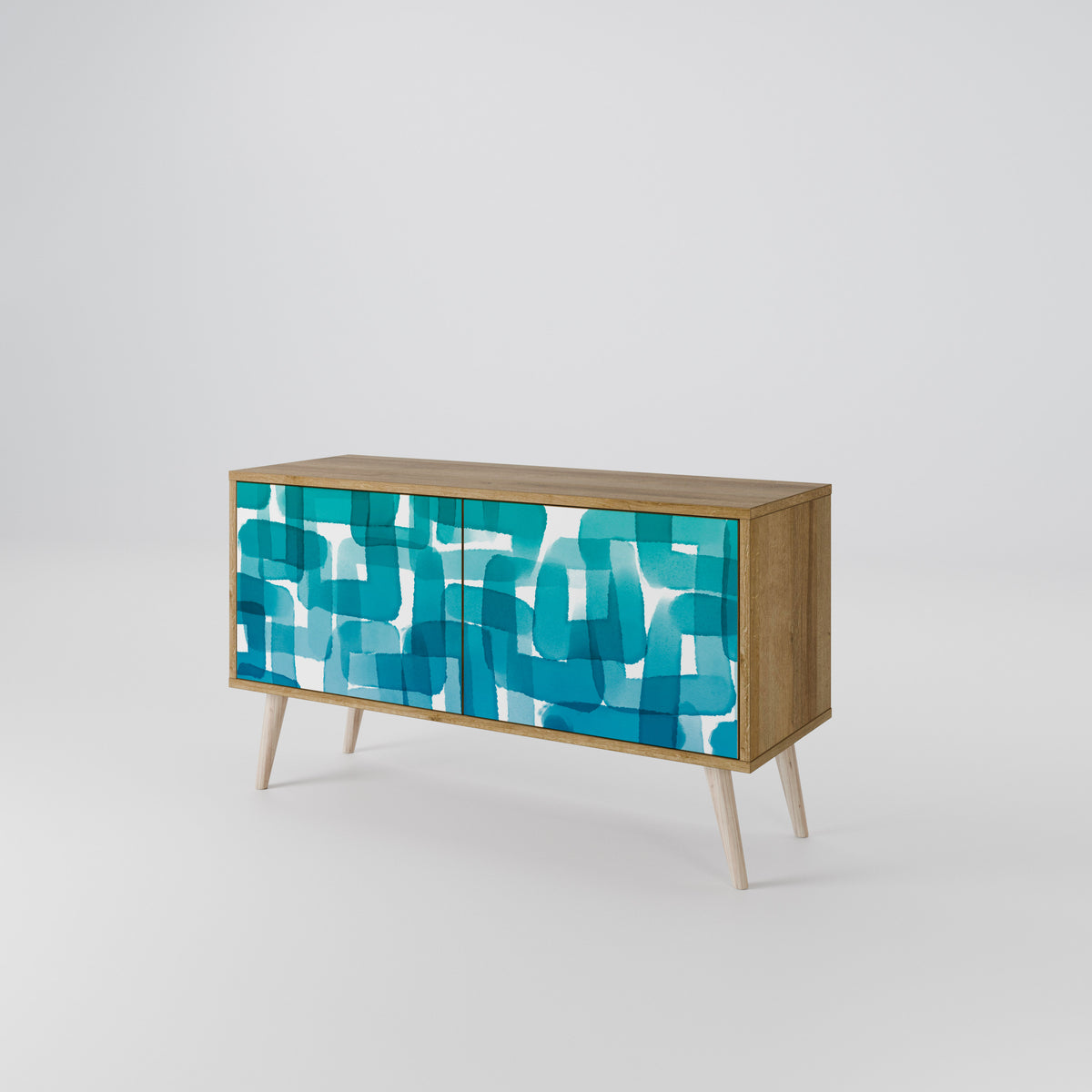 TURQUOISE RECTANGLES Kompaktes 2-türiges TV-Lowboard