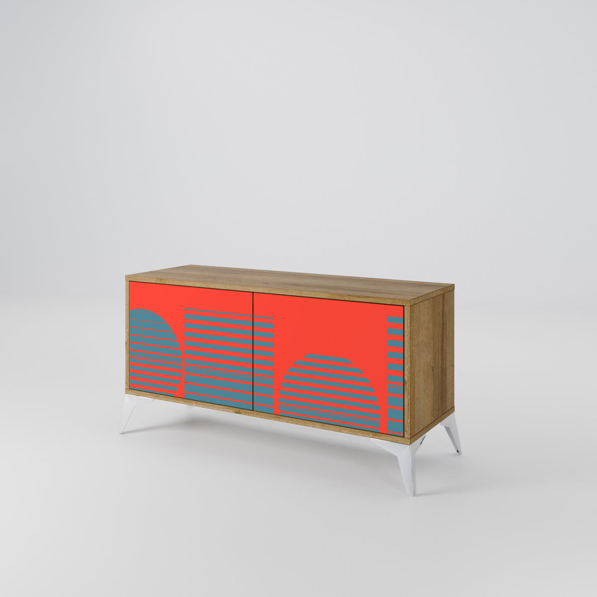 RISING GEOMETRY STARS Compact 2-Door TV Cabinet