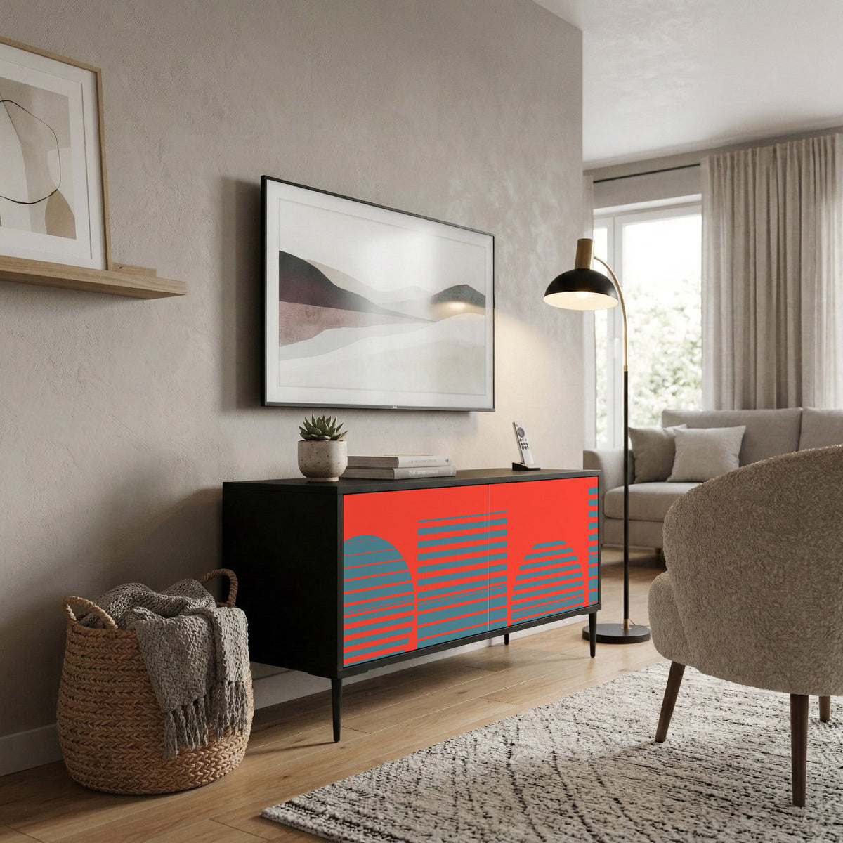 RISING GEOMETRY STARS Compact 2-Door TV Cabinet