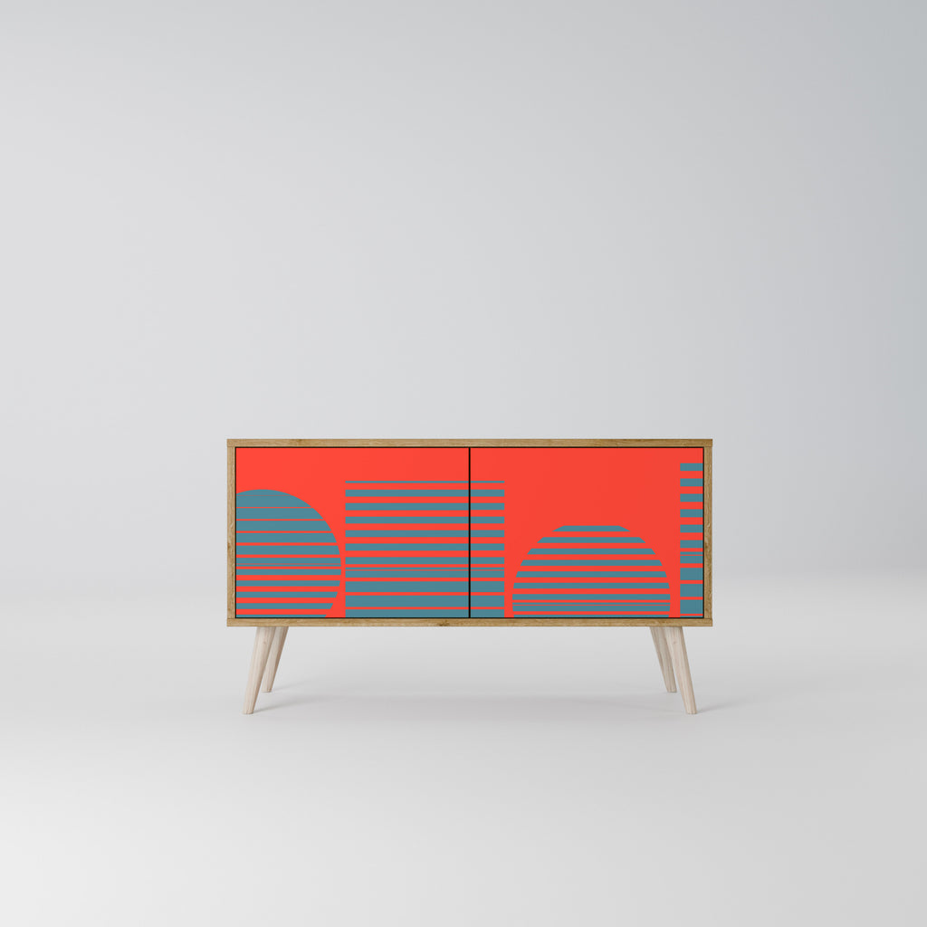 RISING GEOMETRY STARS Kompaktes 2-türiges TV-Lowboard