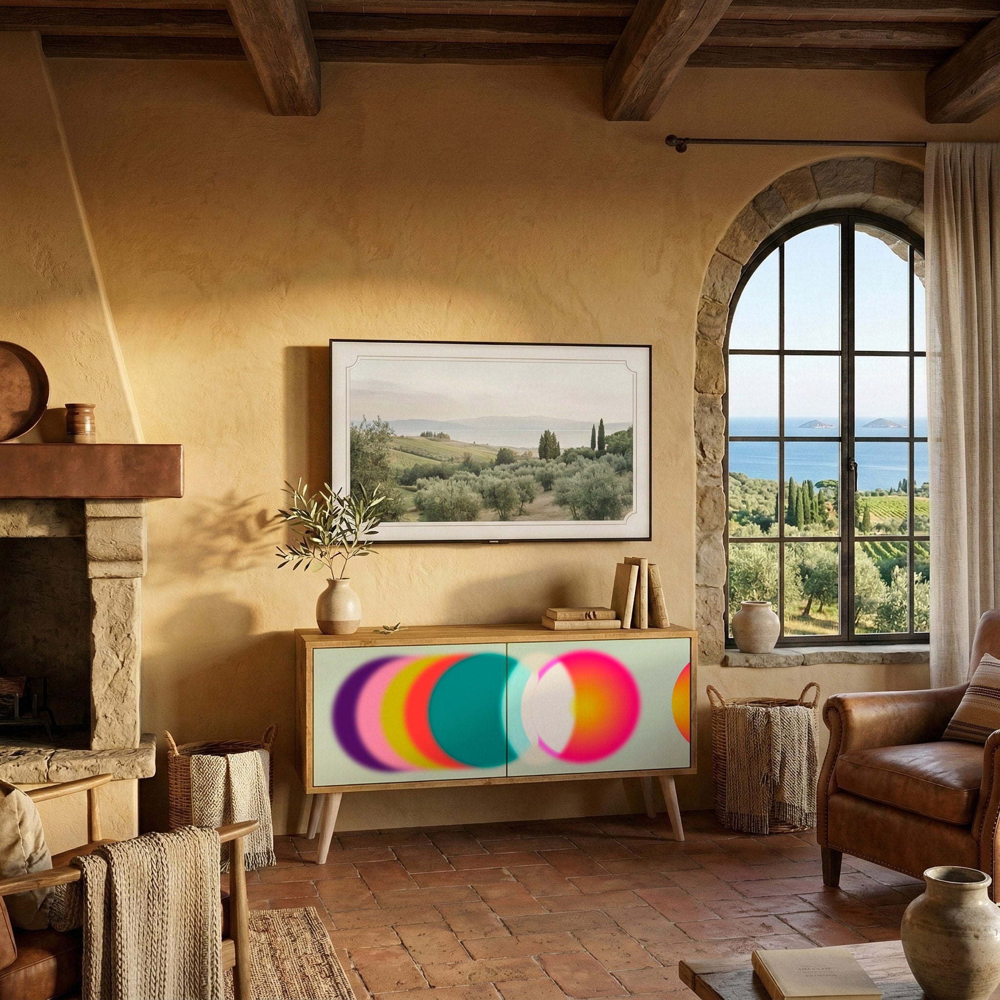 SYMPHONY OF COLORS Kompaktes 2-türiges TV-Lowboard