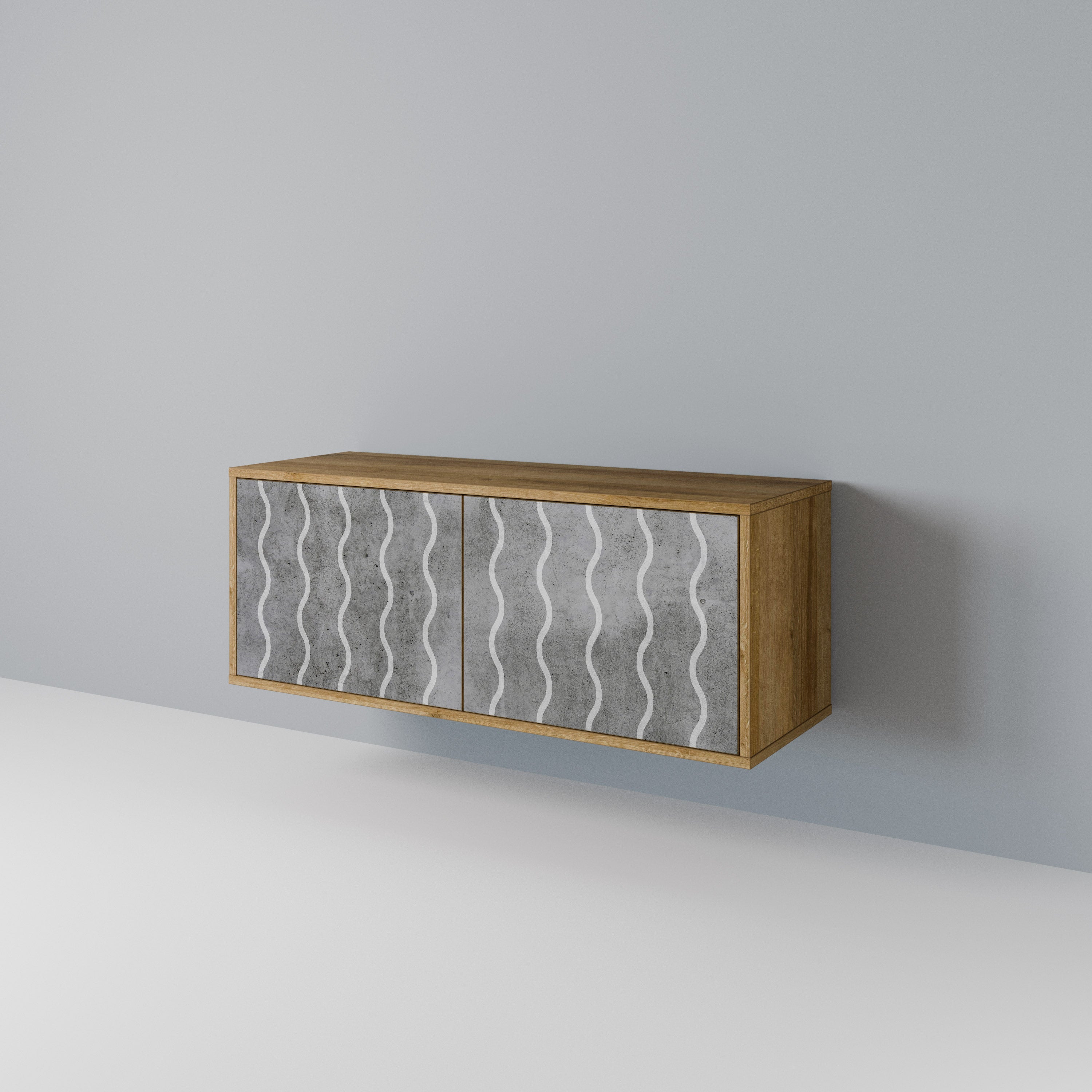 WAVES OF CONCRETE Kompaktes 2-türiges TV-Lowboard