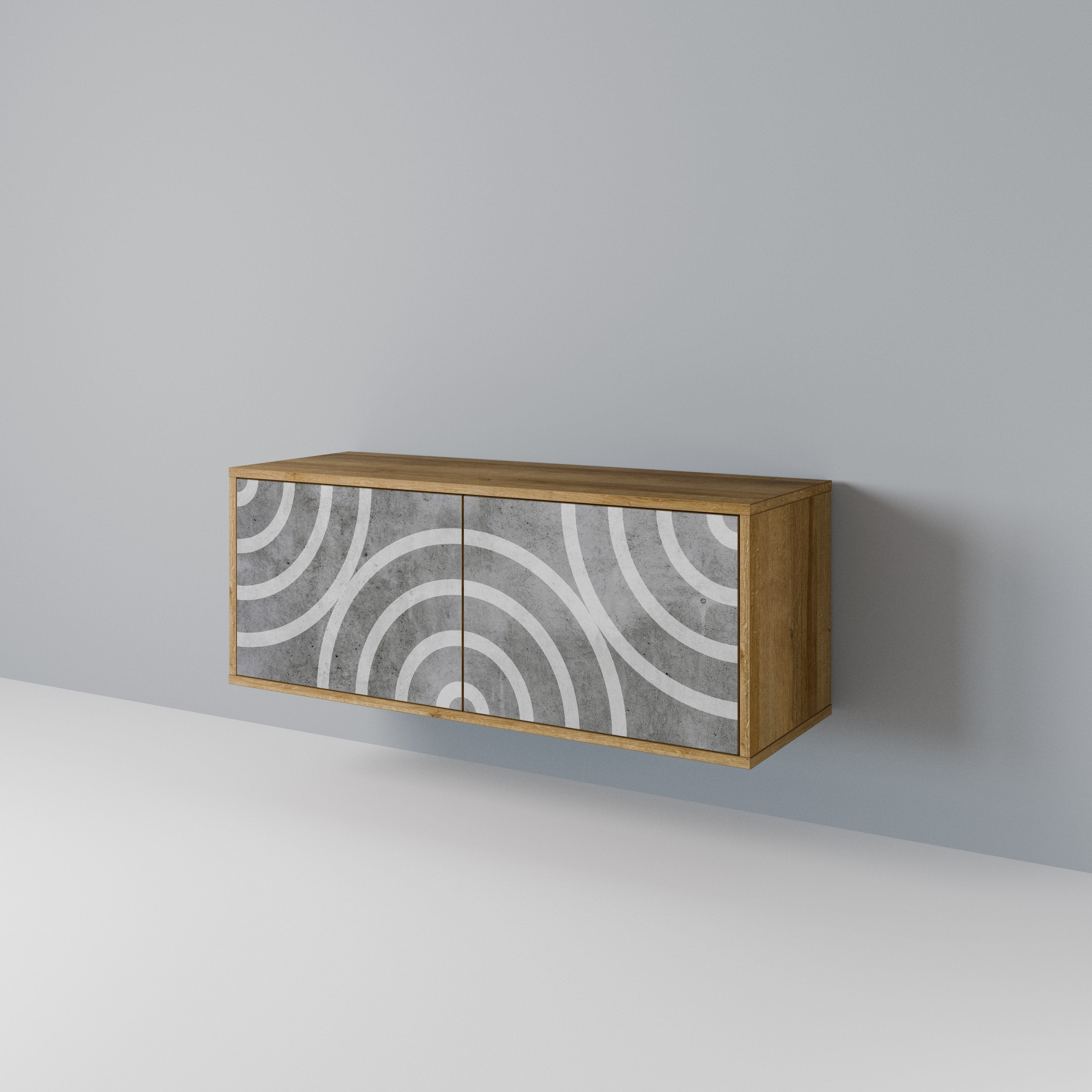 CIRCLE CONCRETE Kompaktes 2-türiges TV-Lowboard