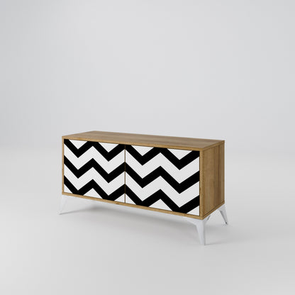 CLASSIC ZIG ZAG Kompaktes 2-türiges TV-Lowboard