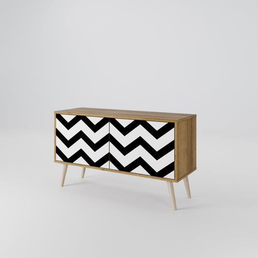 CLASSIC ZIG ZAG Kompaktes 2-türiges TV-Lowboard
