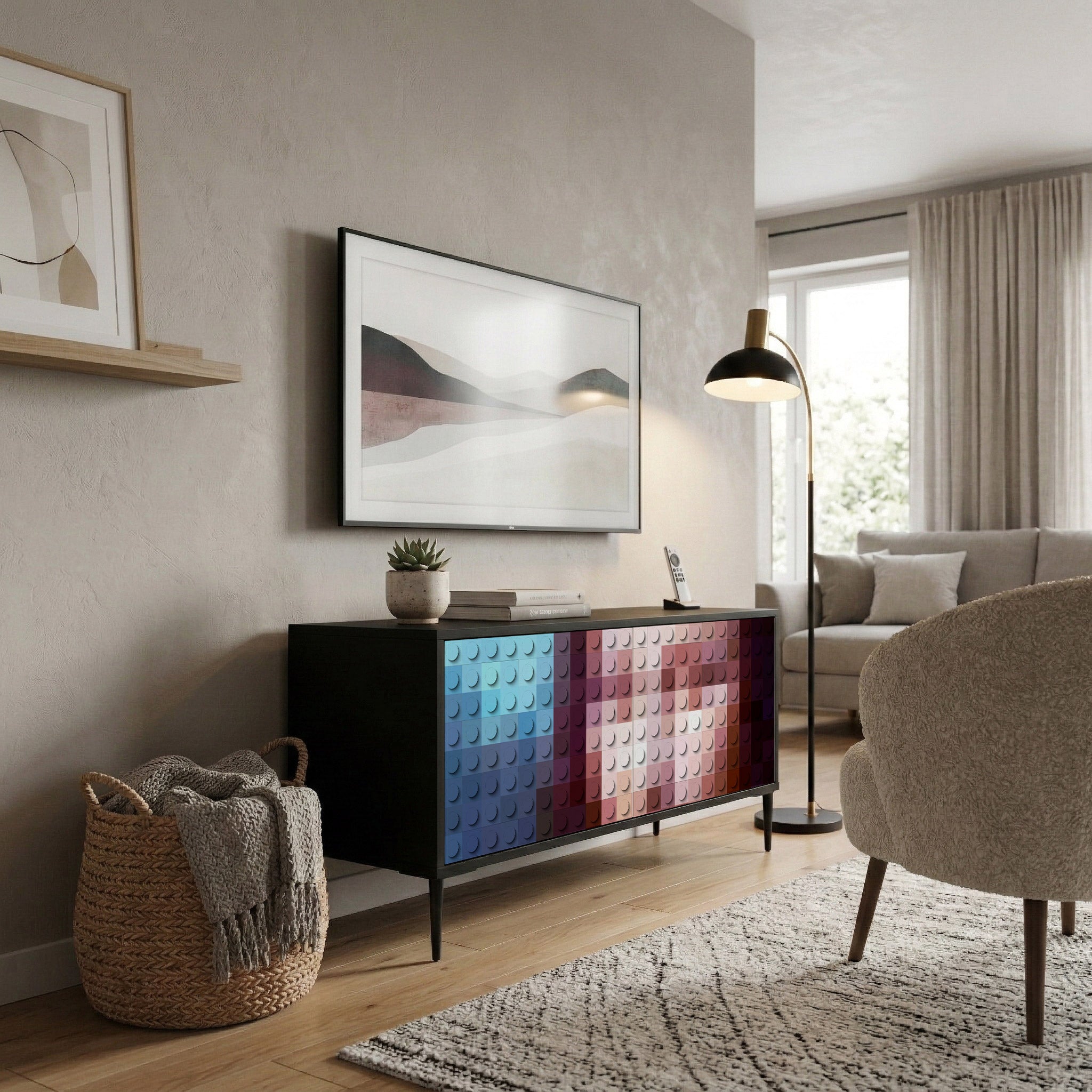 CONSTRUCTIVE ART Kompaktes 2-türiges TV-Lowboard