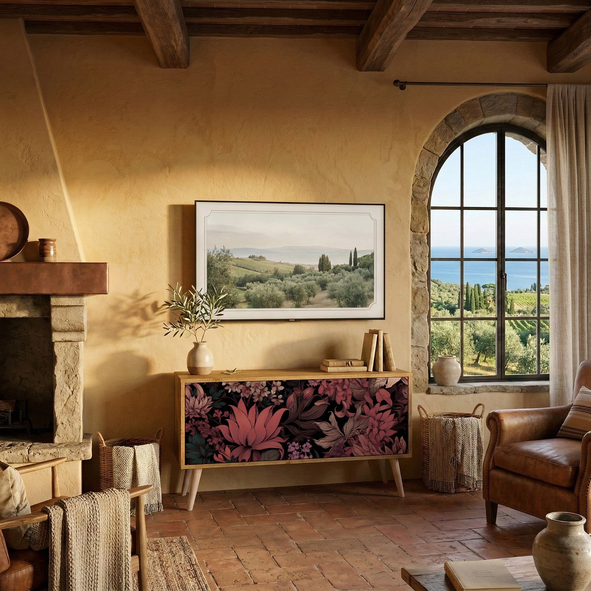 FLORAL WHISPER Kompaktes 2-türiges TV-Lowboard