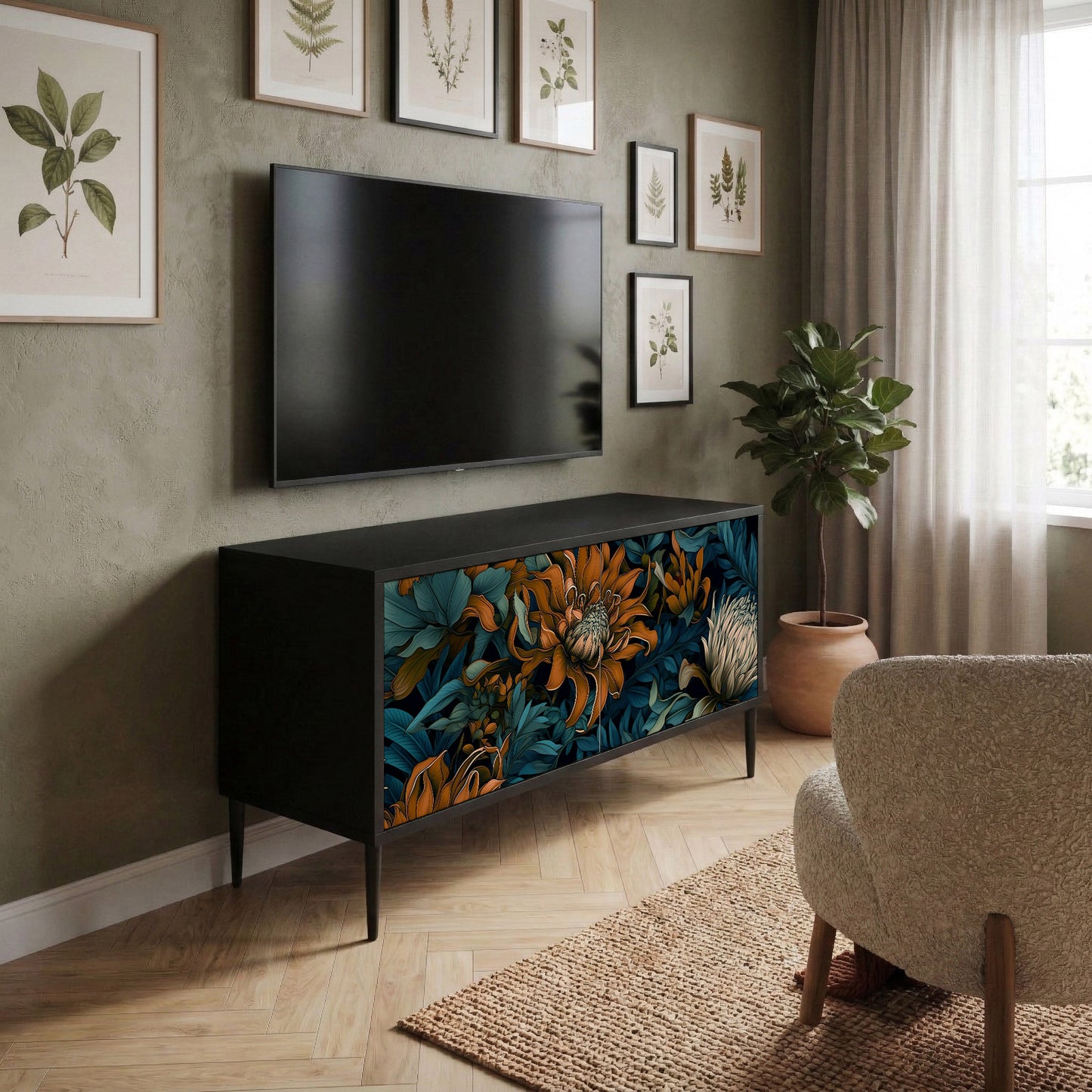 MORNING BLOOM Kompaktes 2-türiges TV-Lowboard