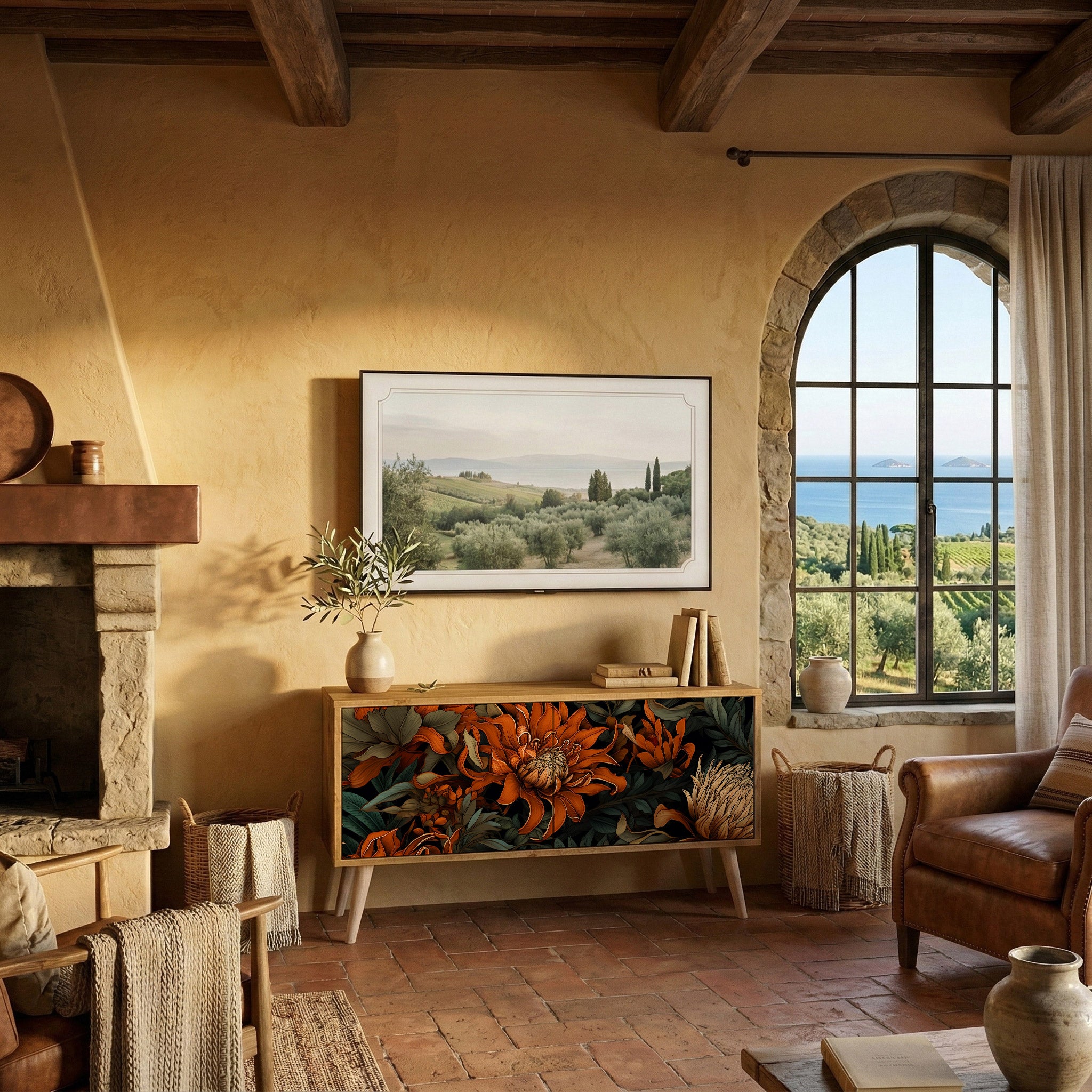 DAWN BLOOM Kompaktes 2-türiges TV-Lowboard