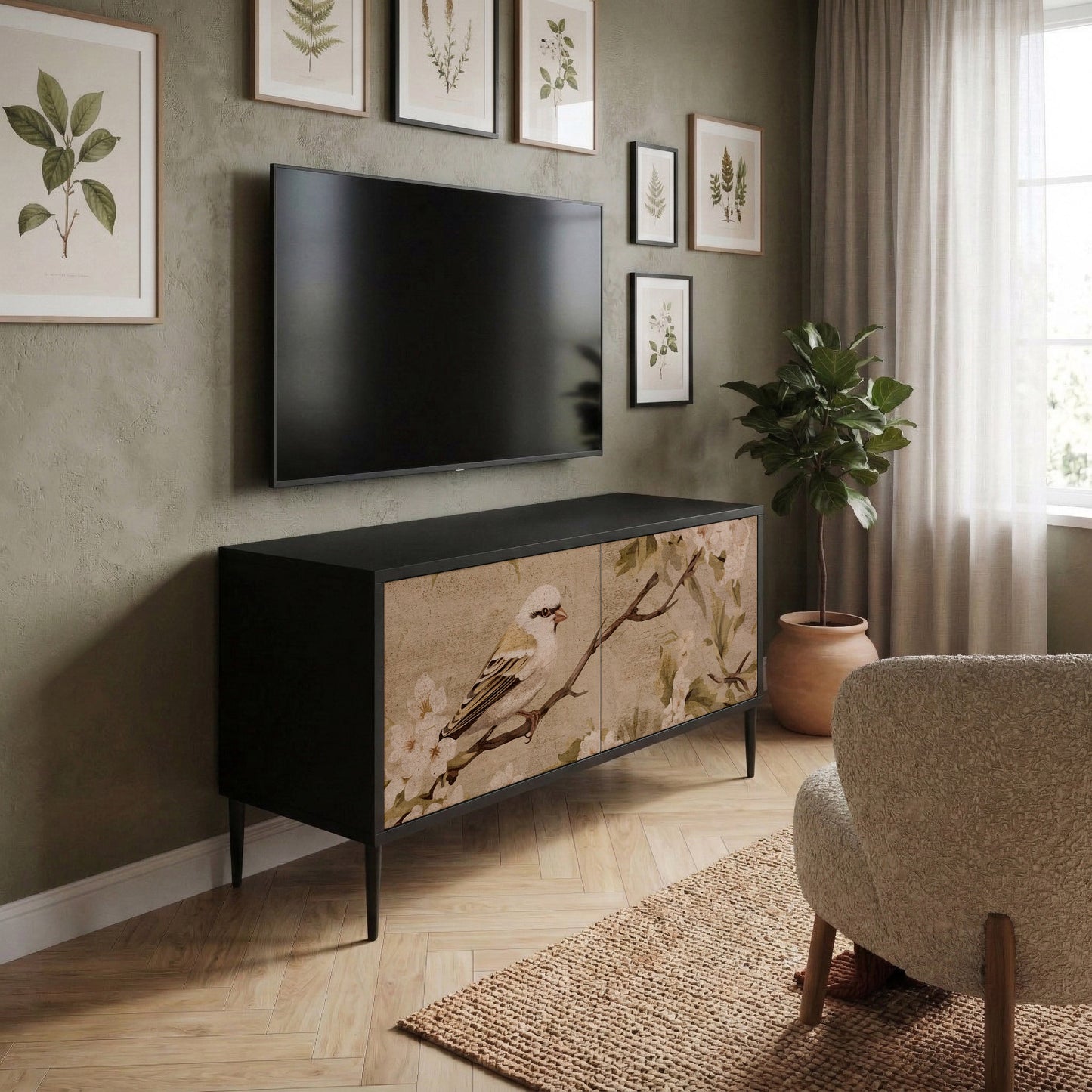 PETAL DISTINGUISH Kompaktes 2-türiges TV-Lowboard