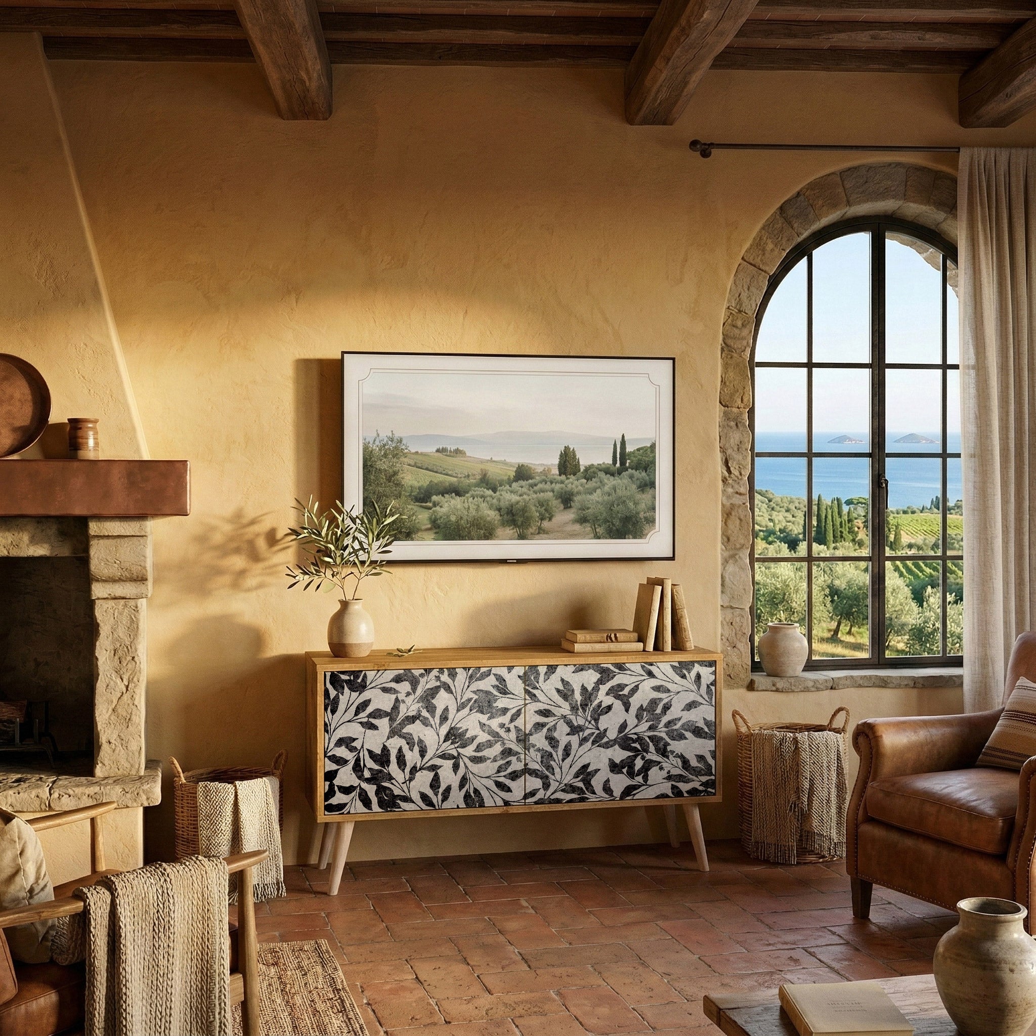 CHARCOAL SPROUT Kompaktes 2-türiges TV-Lowboard