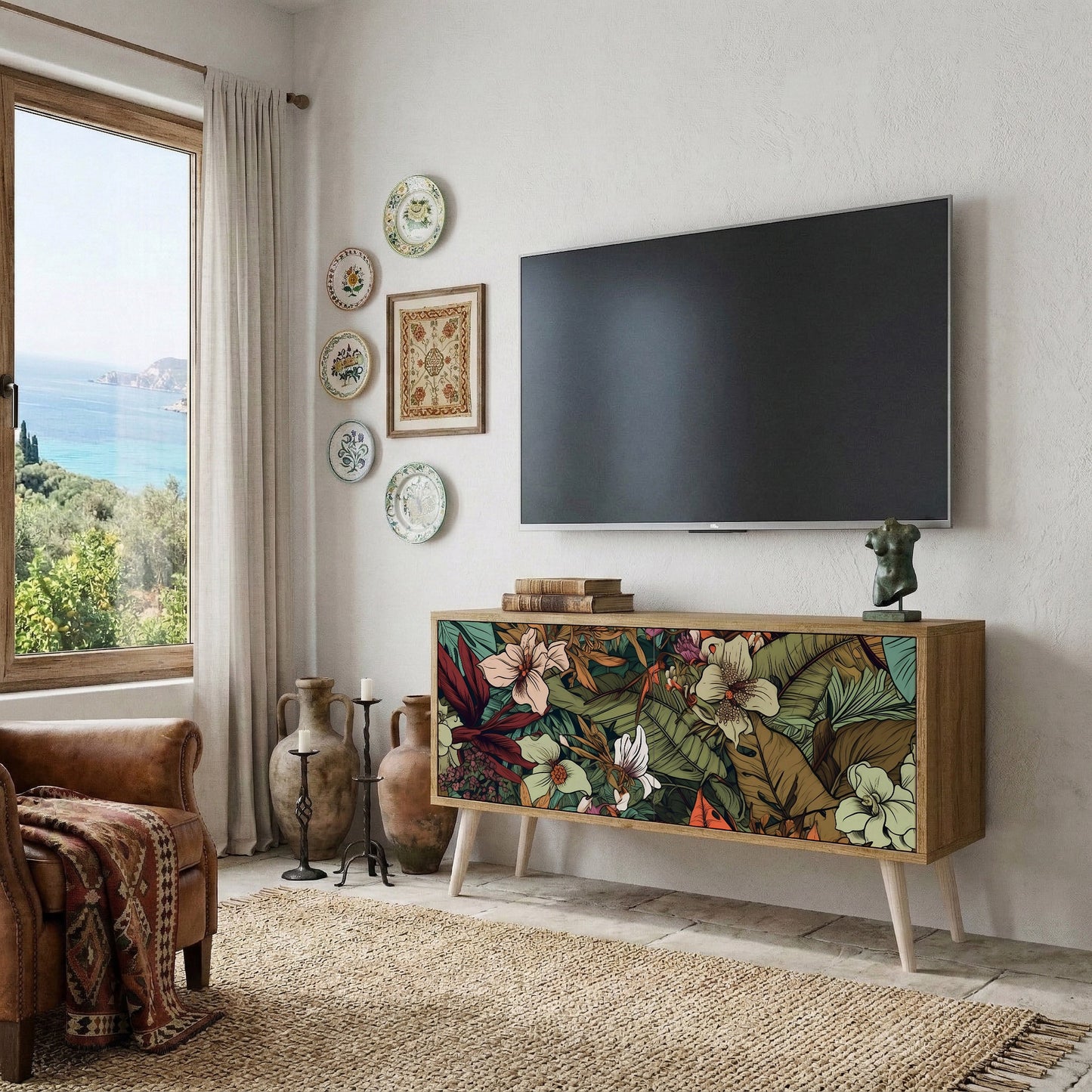 BOTANICAL EMERGENCE Kompaktes 2-türiges TV-Lowboard