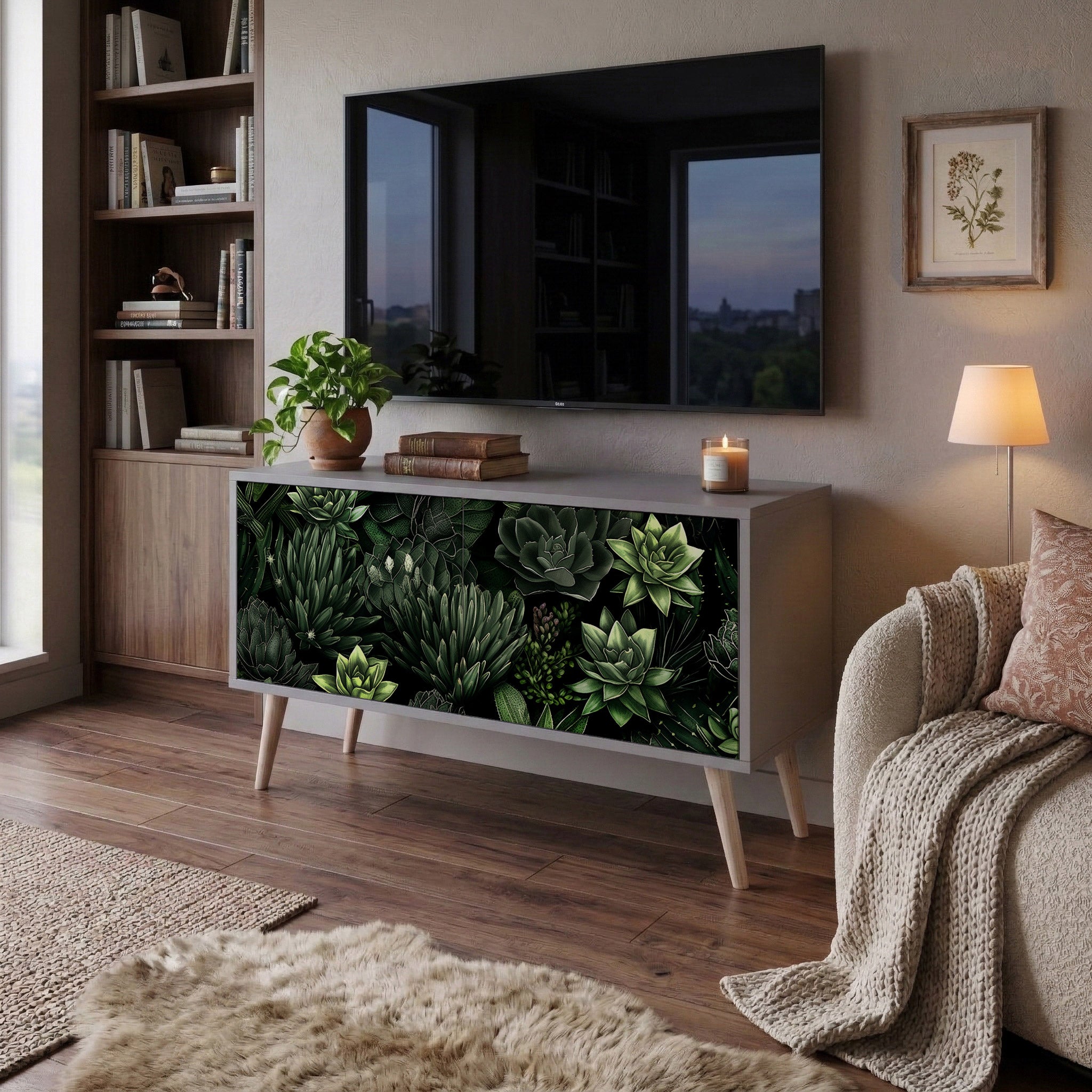 SUCCULENT JUNGLE Kompaktes 2-türiges TV-Lowboard