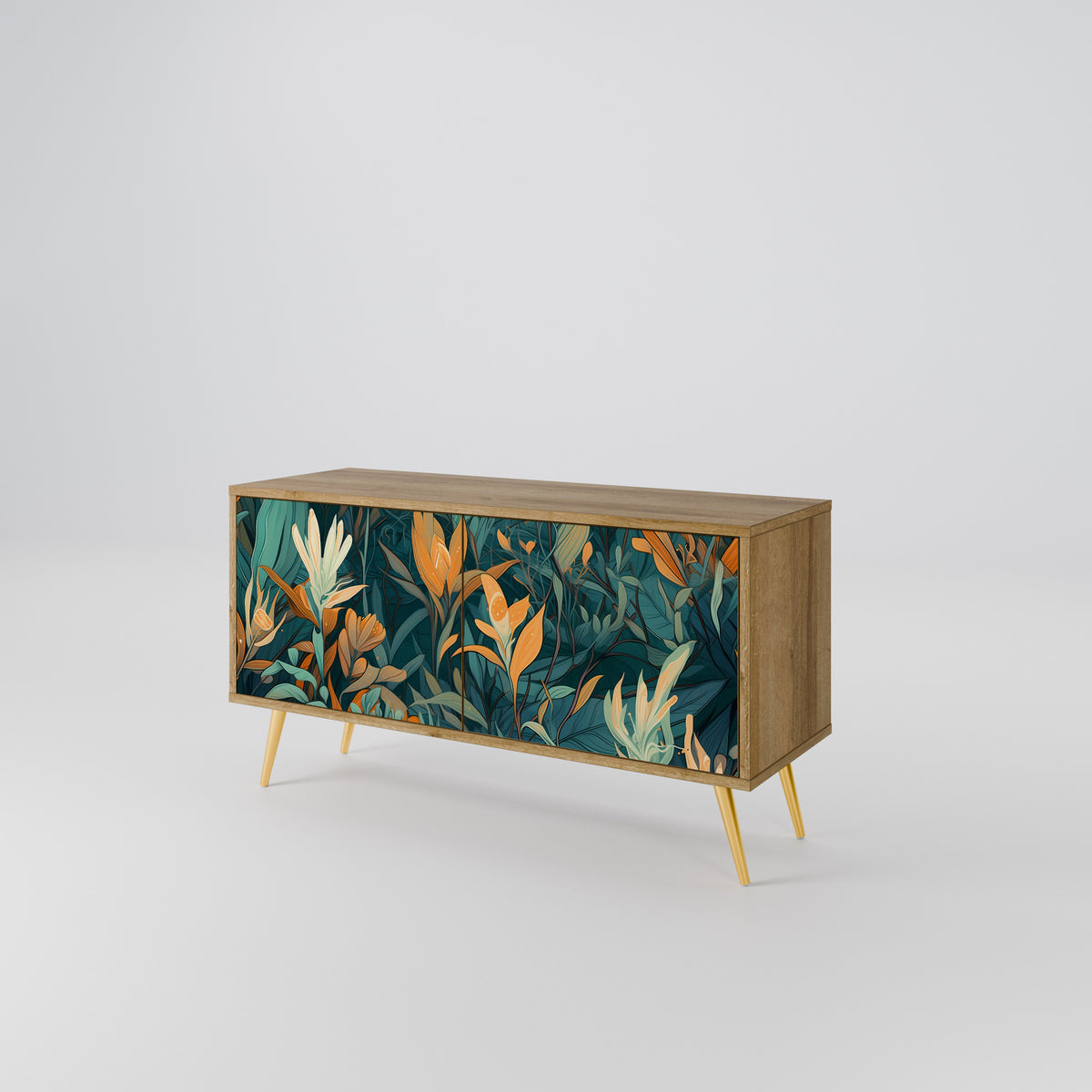 FLORAL SERENITY Compact 2-Door TV Cabinet