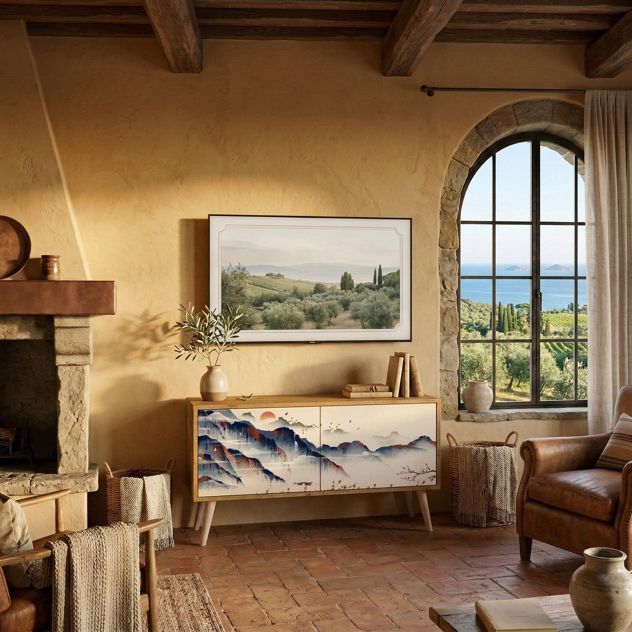 JAPANESE LANDSCAPE Kompaktes 2-türiges TV-Lowboard