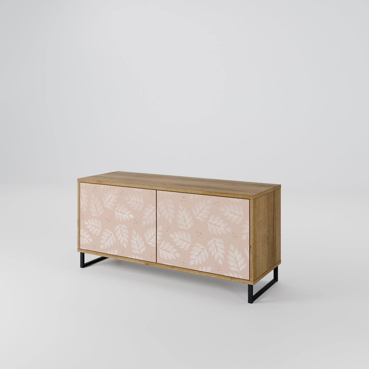 LEAVES ON BEIGE Compact 2-Door TV Cabinet