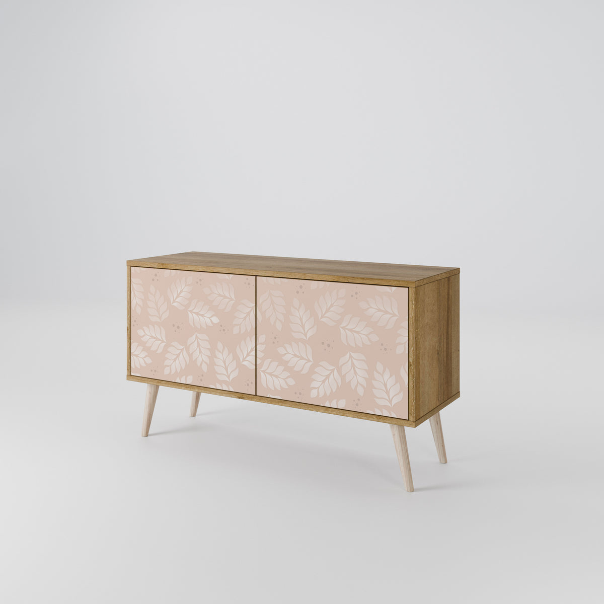 LEAVES ON BEIGE Compact 2-Door TV Cabinet