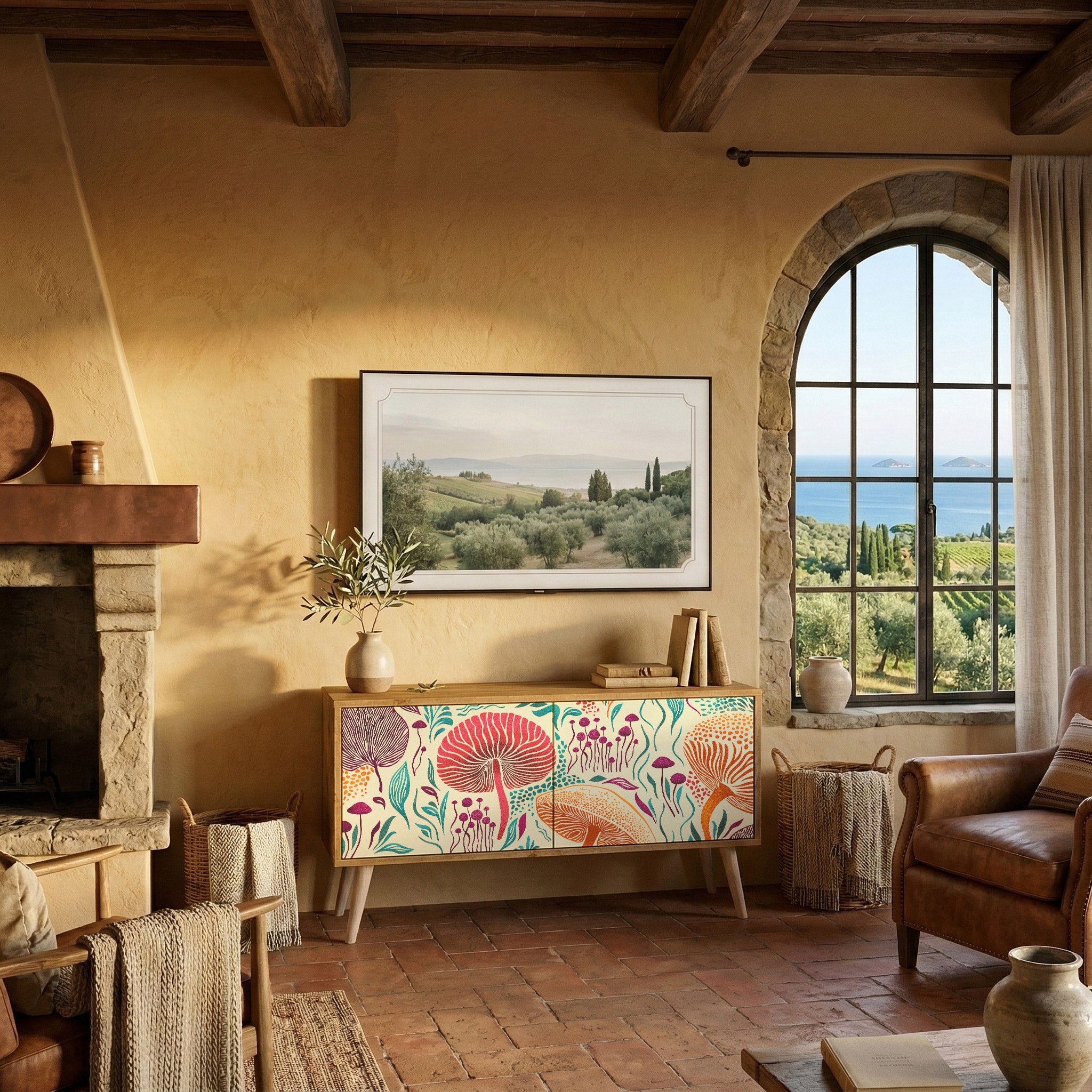 FUNGUS FANTASY Kompaktes 2-türiges TV-Lowboard