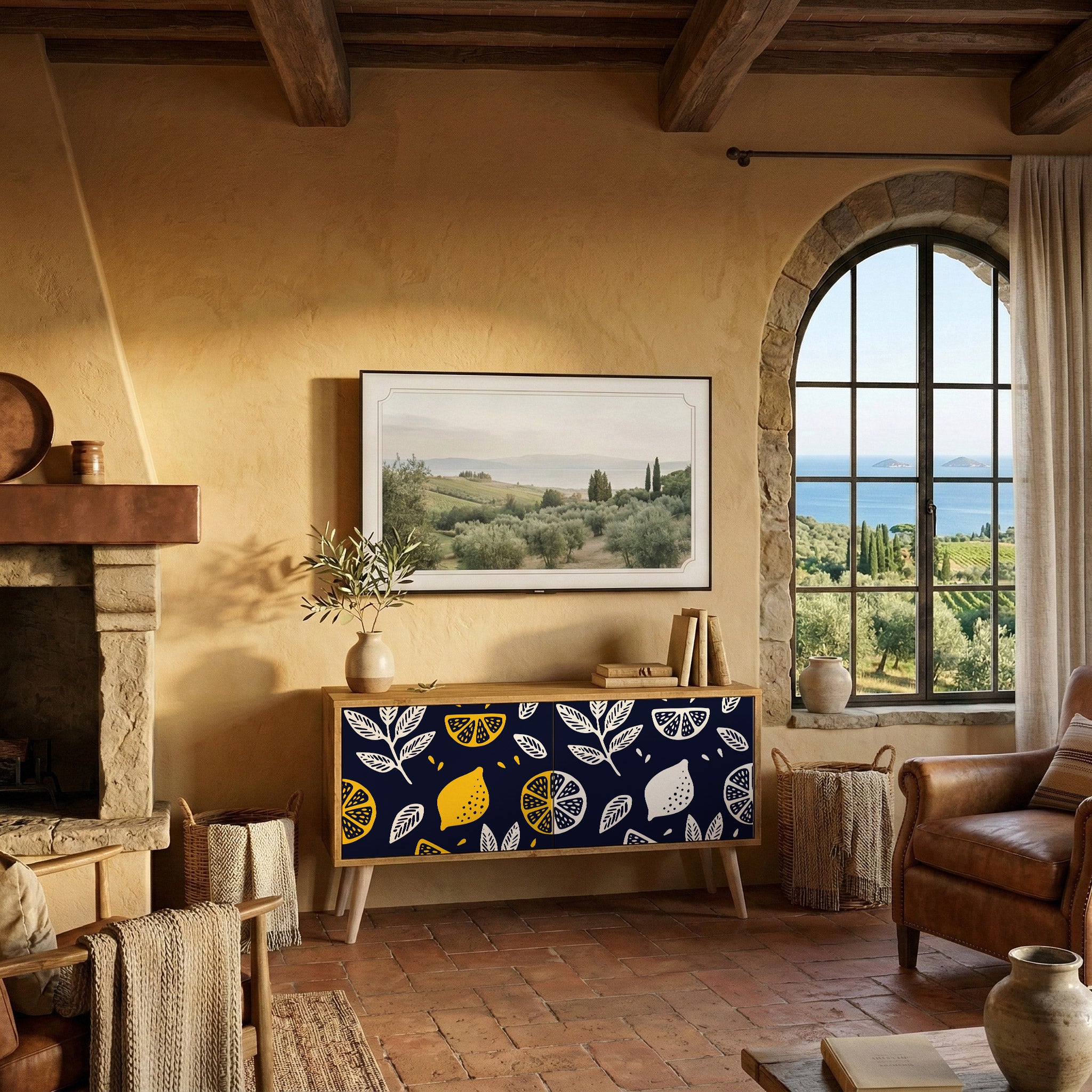 CITRUS BLACK AND WHITE Kompaktes 2-türiges TV-Lowboard