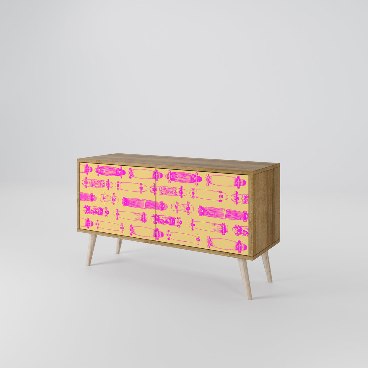 SKATEBOARD ARTISTRY Compact 2-Door TV Cabinet