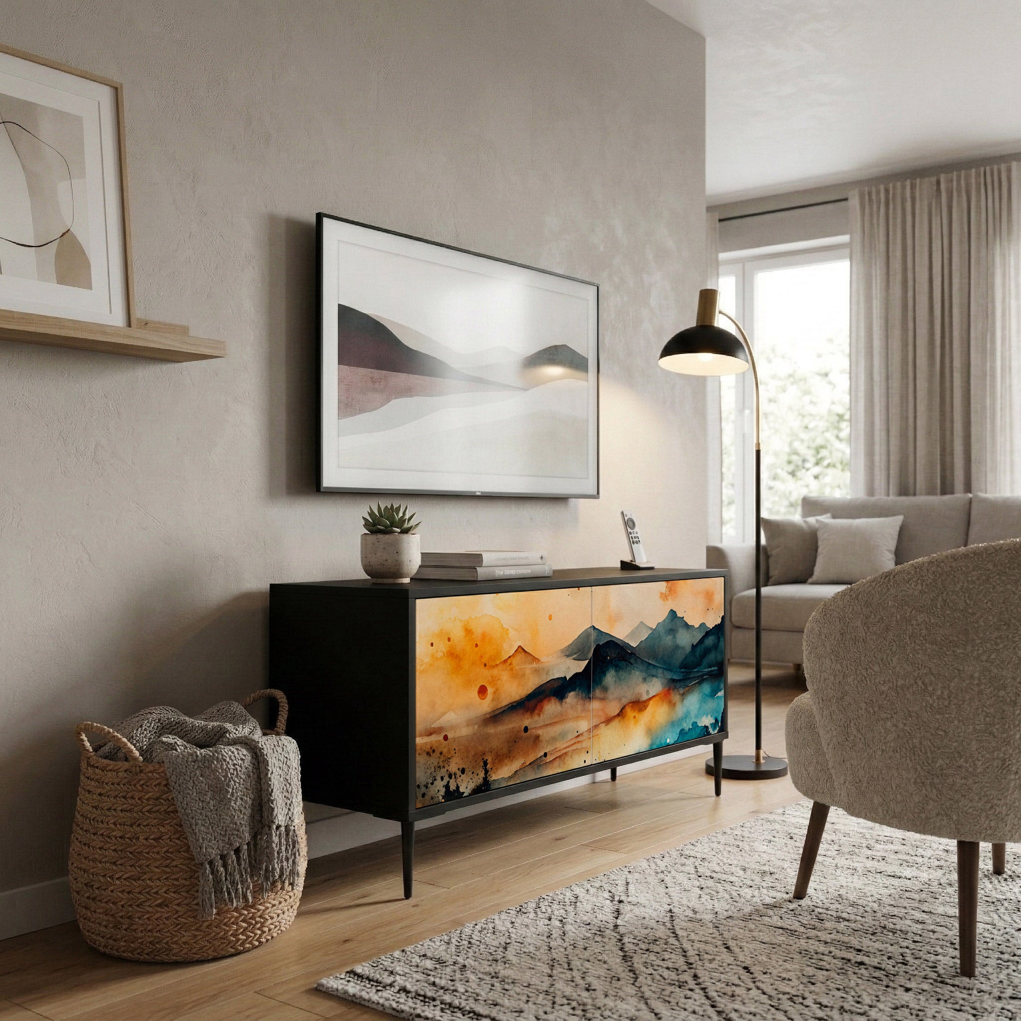 OMINOUS MOUNTAINS Kompaktes 2-türiges TV-Lowboard