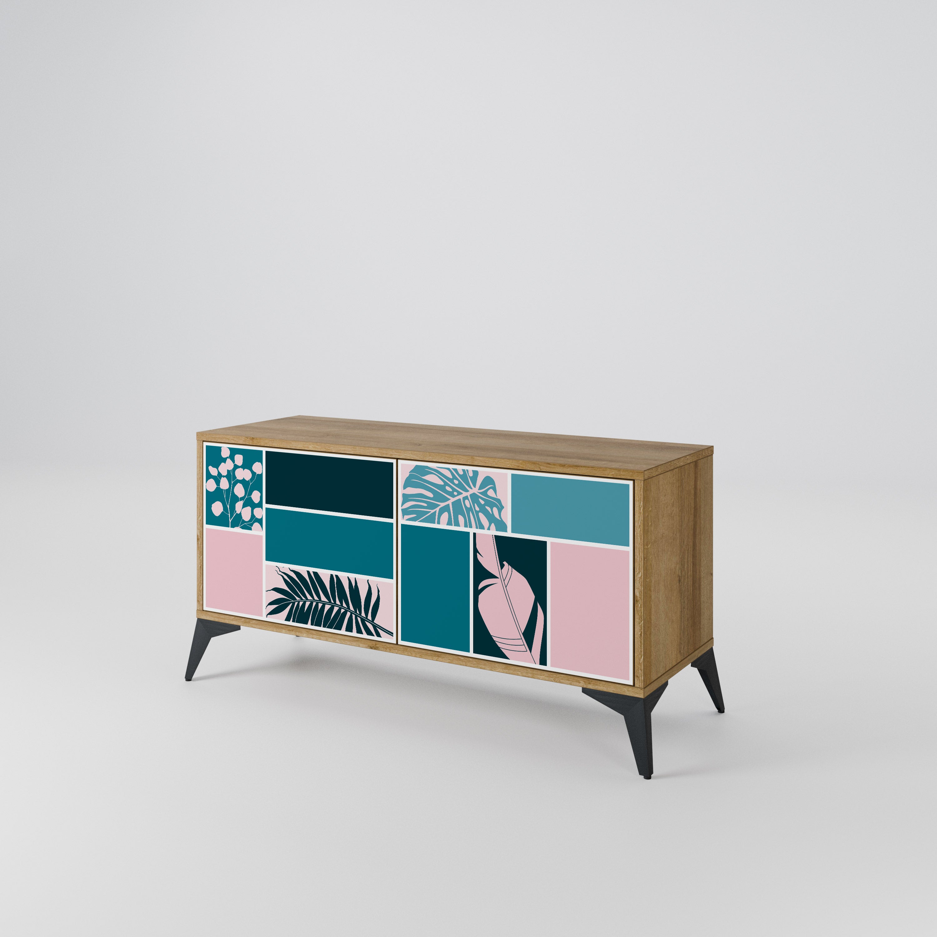 COMBINATION OF SHAPES Compact 2-Door TV Cabinet