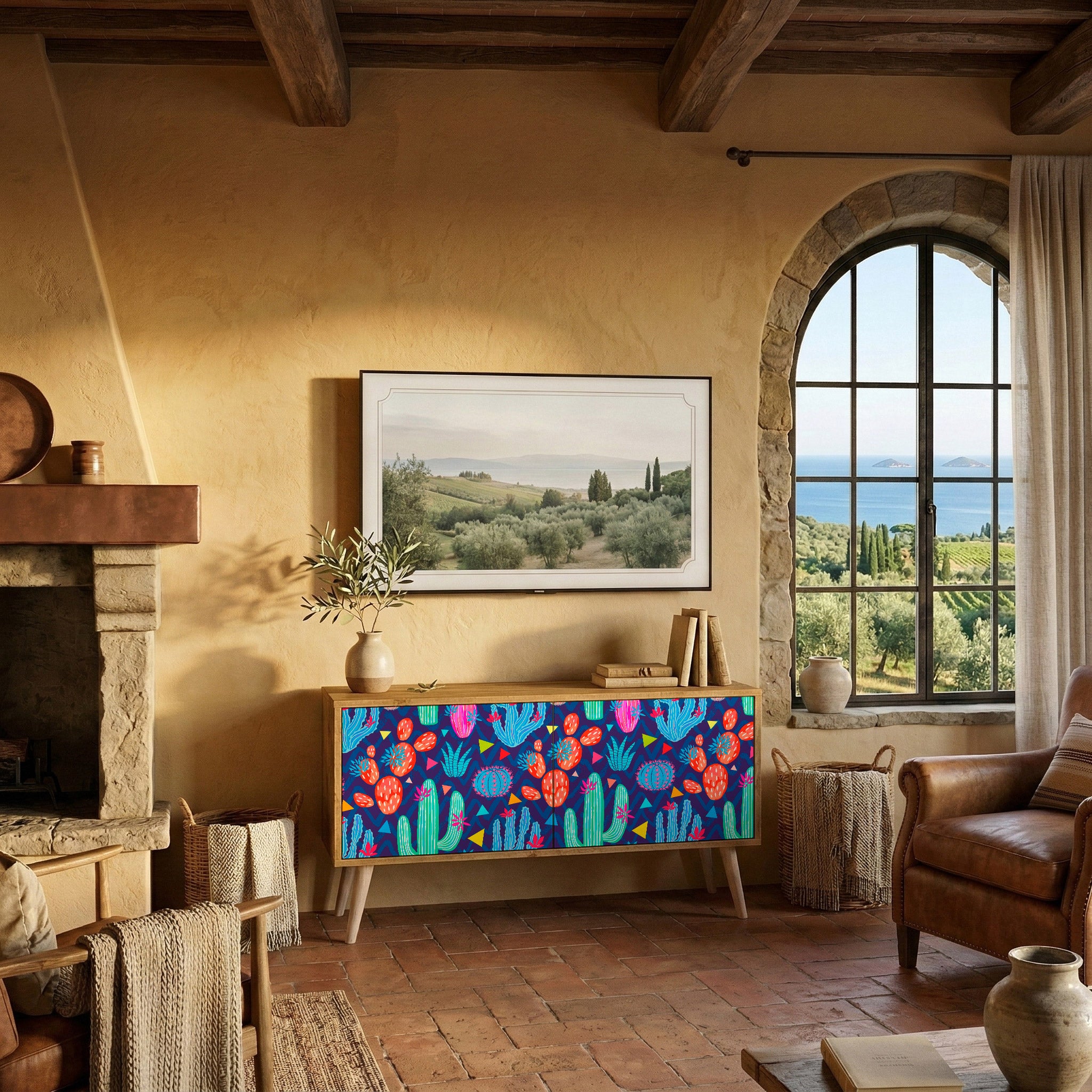 CACTUS VIBES Compact 2-Door TV Cabinet