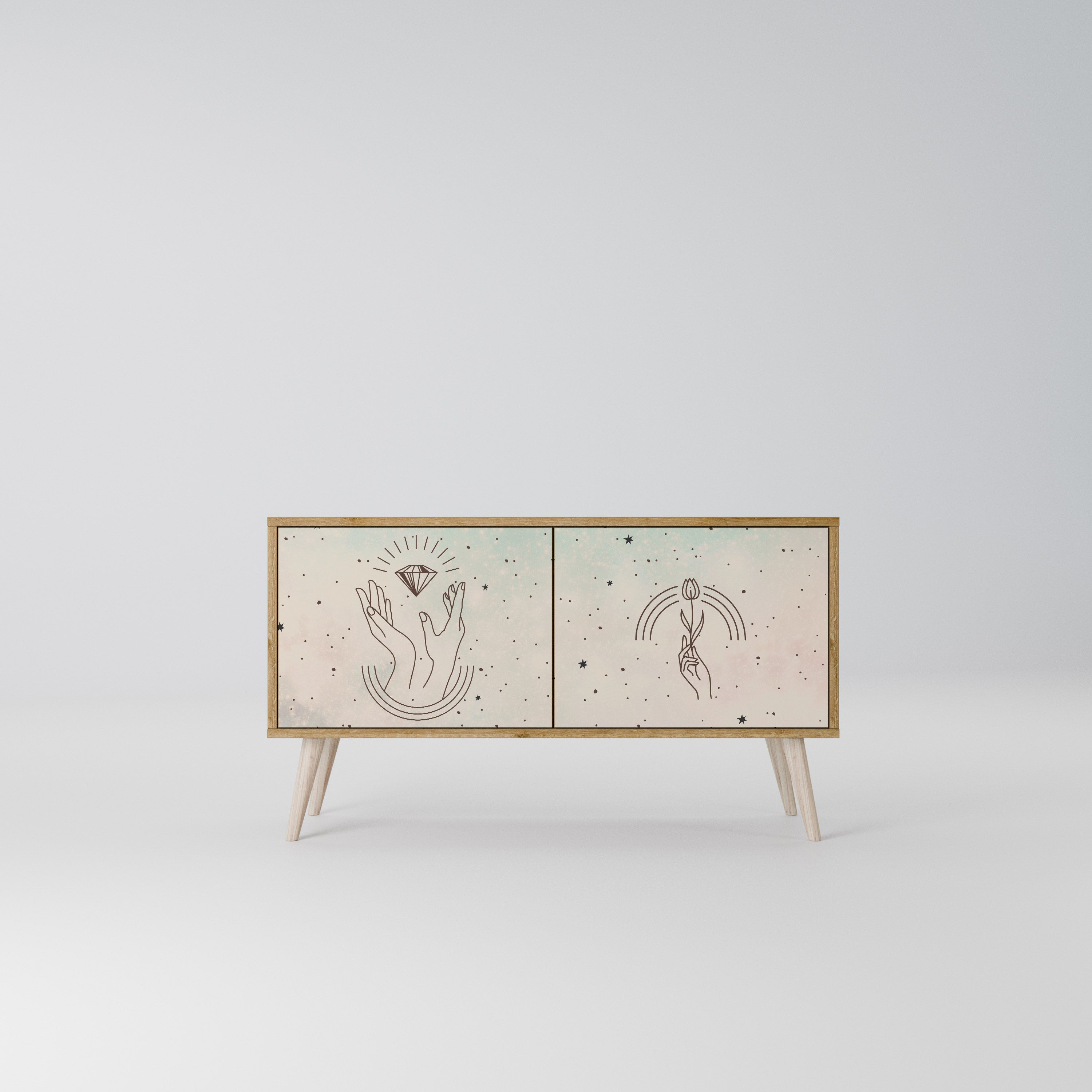 DELICATE BEAUTY Compact 2-Door TV Cabinet