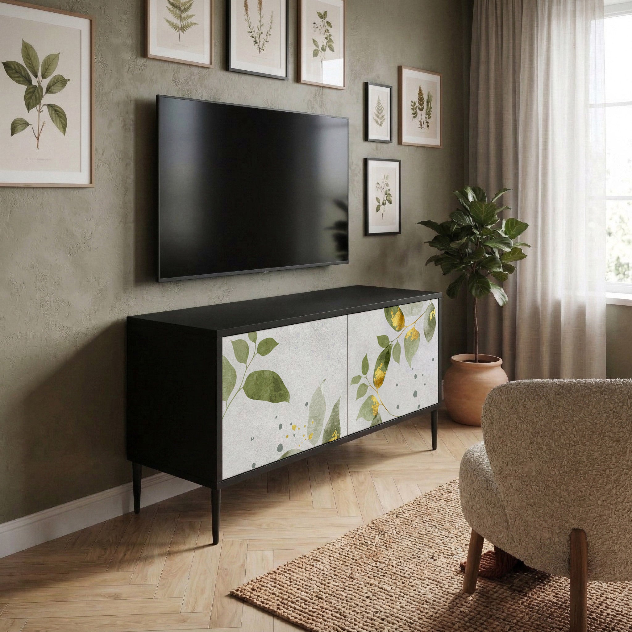 ELEGANT BOTANICS Kompaktes 2-türiges TV-Lowboard