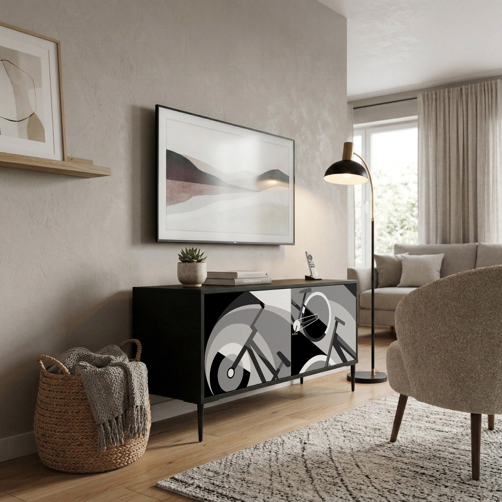 BIKE ENERGY Compact 2-Door TV Cabinet