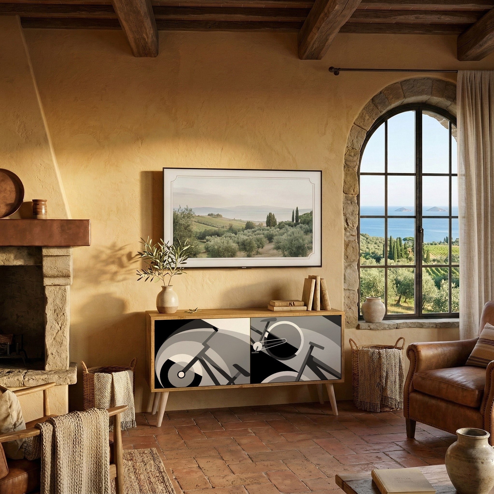 BIKE ENERGY Compact 2-Door TV Cabinet