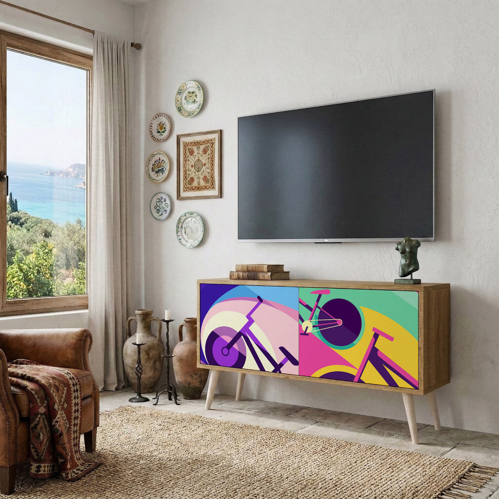 BIKE DREAMS Compact 2-Door TV Cabinet