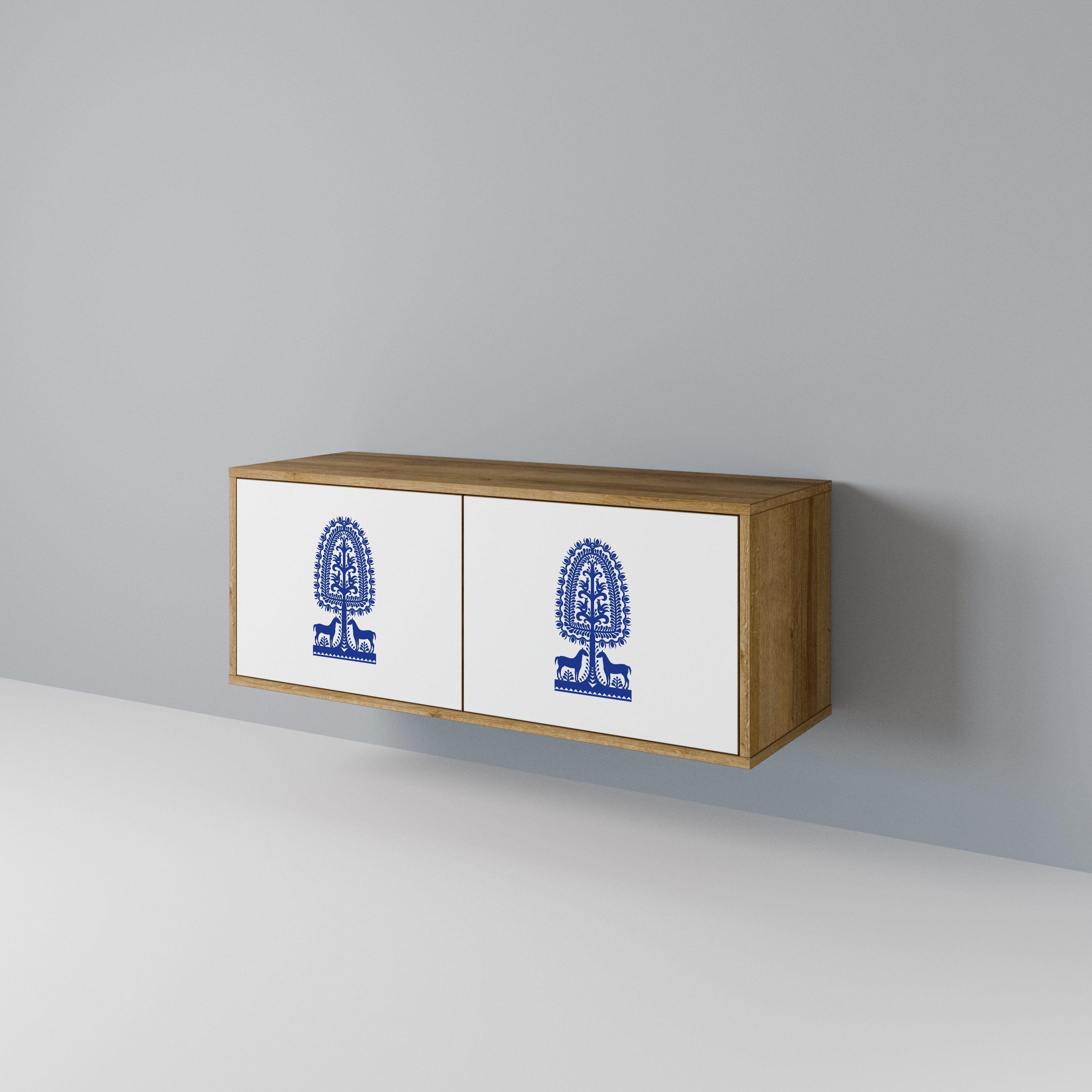 POLISH FOLK ART Compact 2-Door TV Cabinet