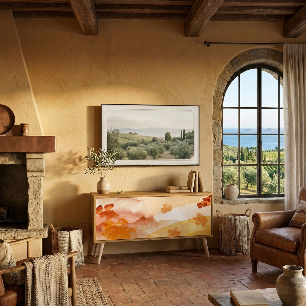 TRACES OF AUTUMN Compact 2-Door TV Cabinet