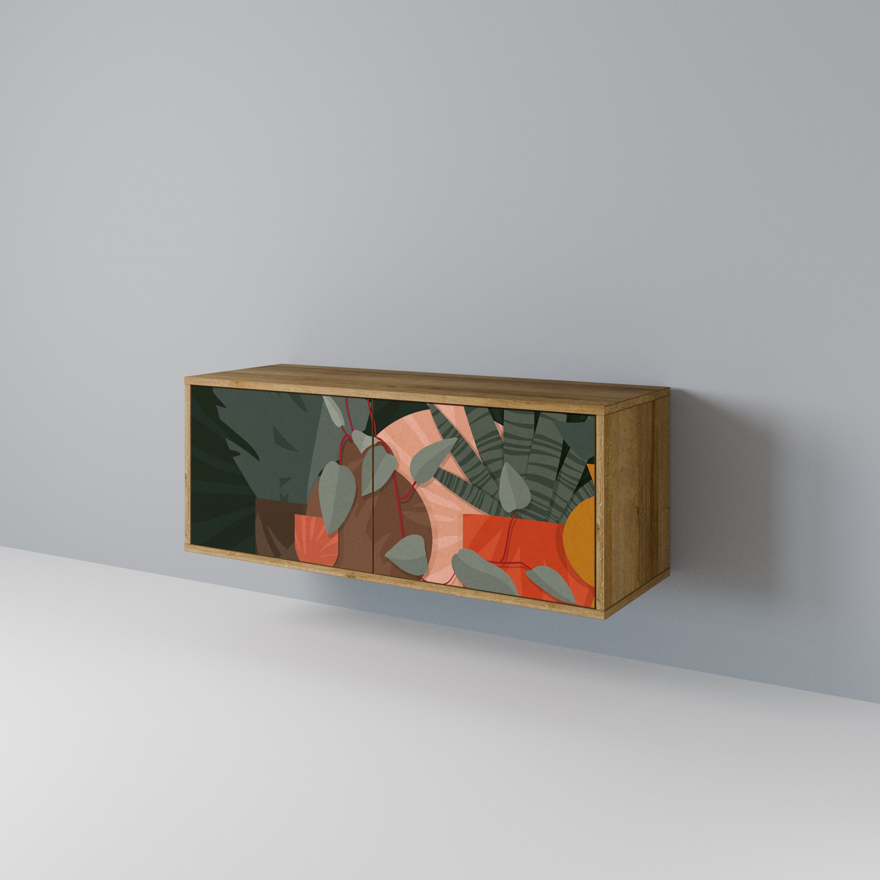 TROPICAL COMPOSITION Compact 2-Door TV Cabinet