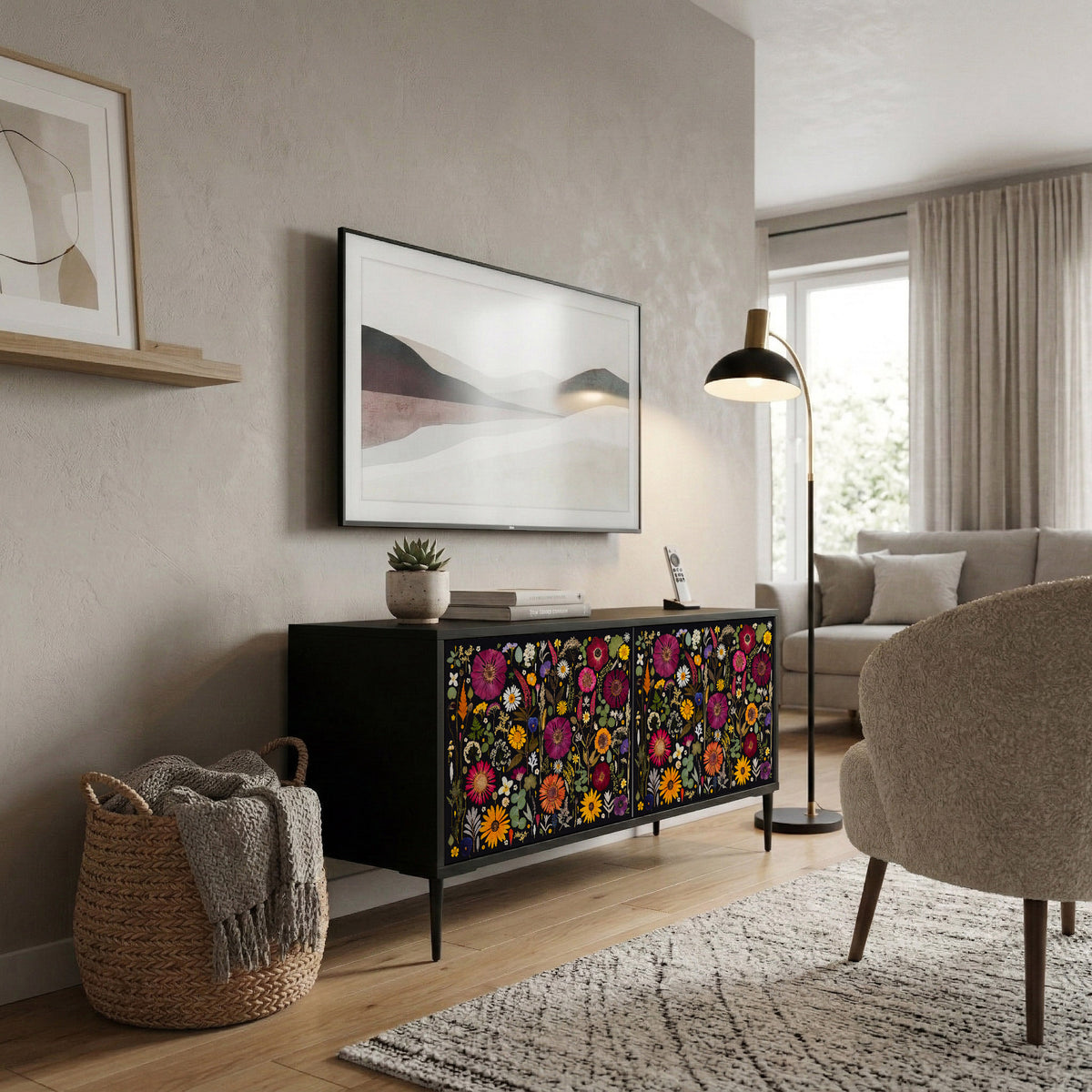 MIDNIGHT GARDEN Compact 2-Door TV Cabinet