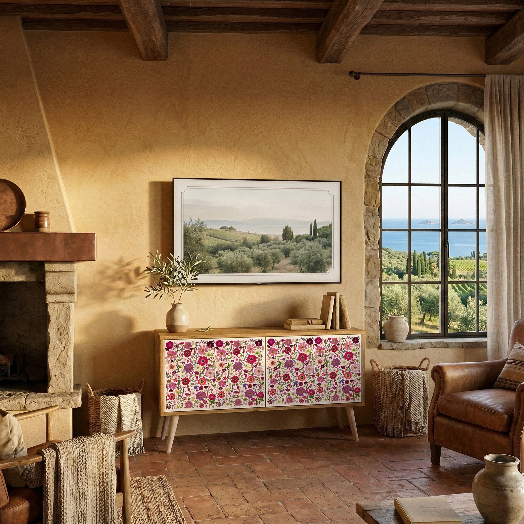 PETAL GARDEN Kompakter 2-türiger TV-Schrank