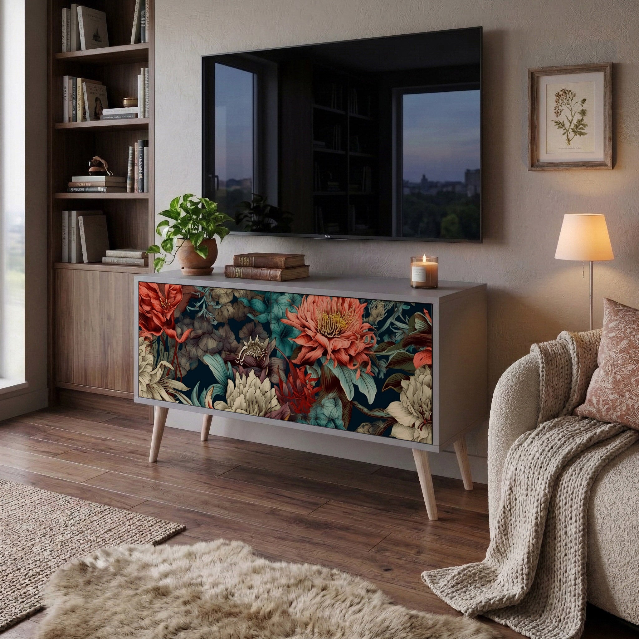 SPROUTING GRACE Compact 2-Door TV Cabinet