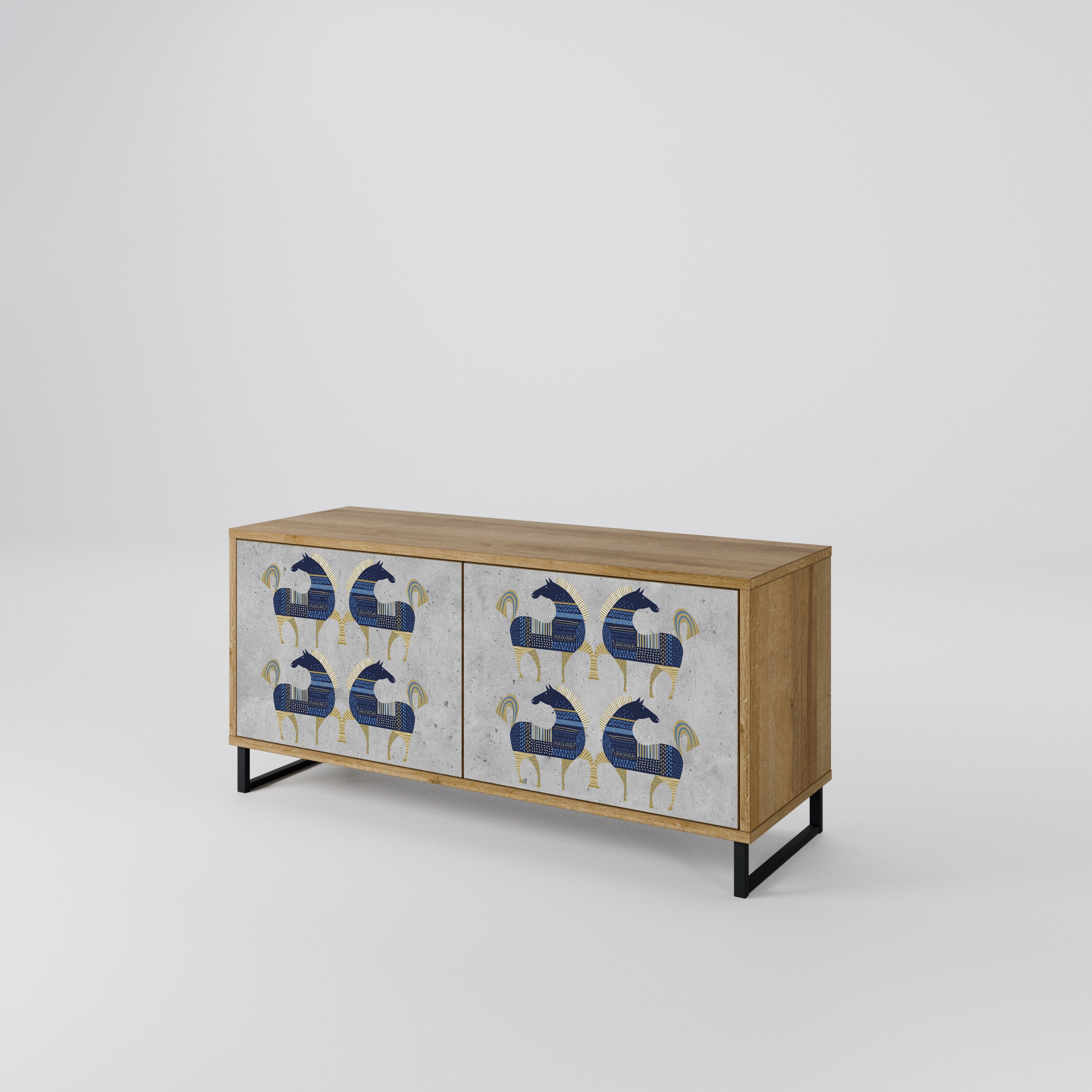 MAJESTIC STEED Compact 2-Door TV Cabinet