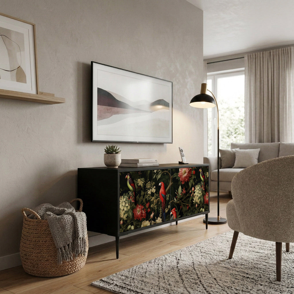 AVIAN GREENERY Compact 2-Door TV Cabinet