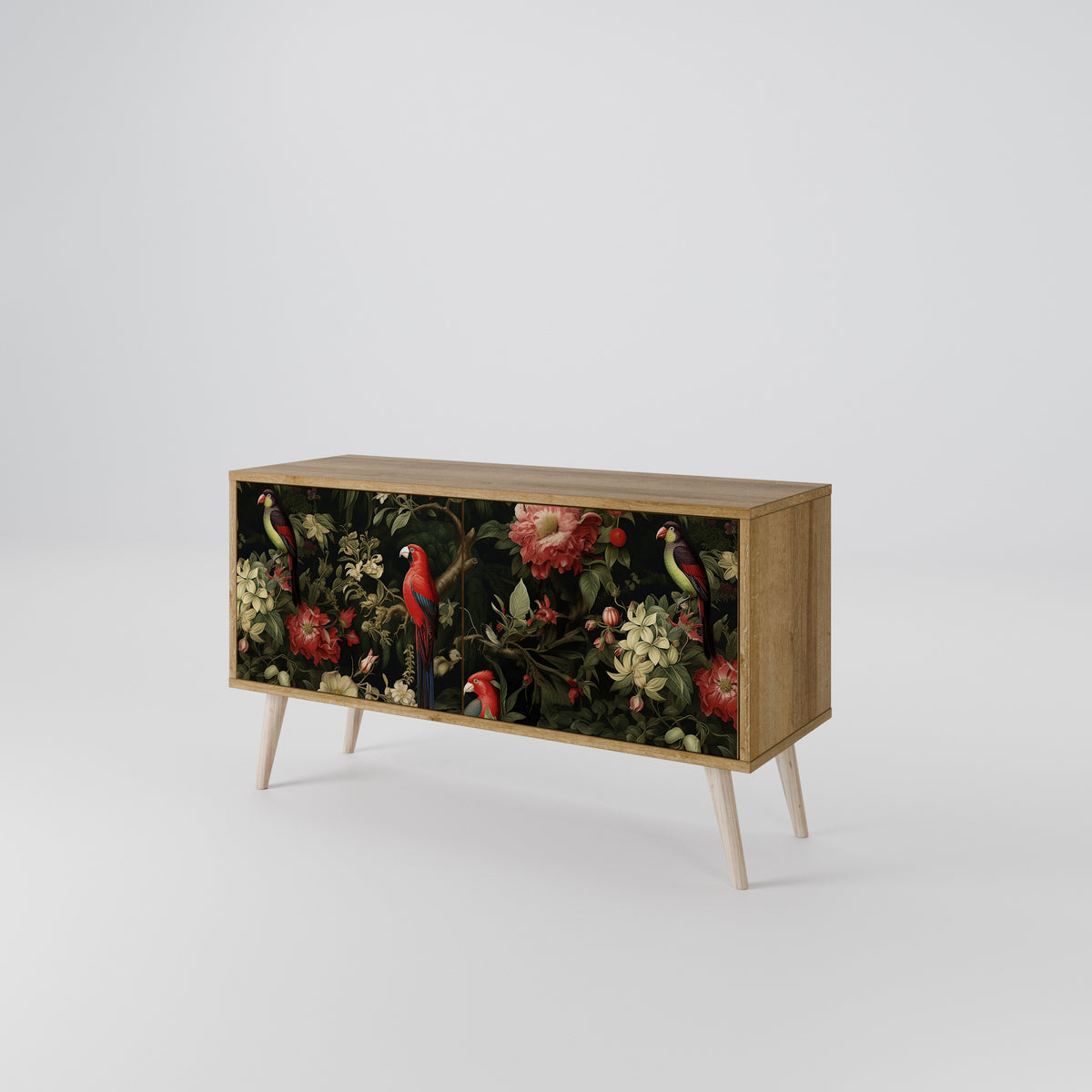 AVIAN GREENERY Compact 2-Door TV Cabinet